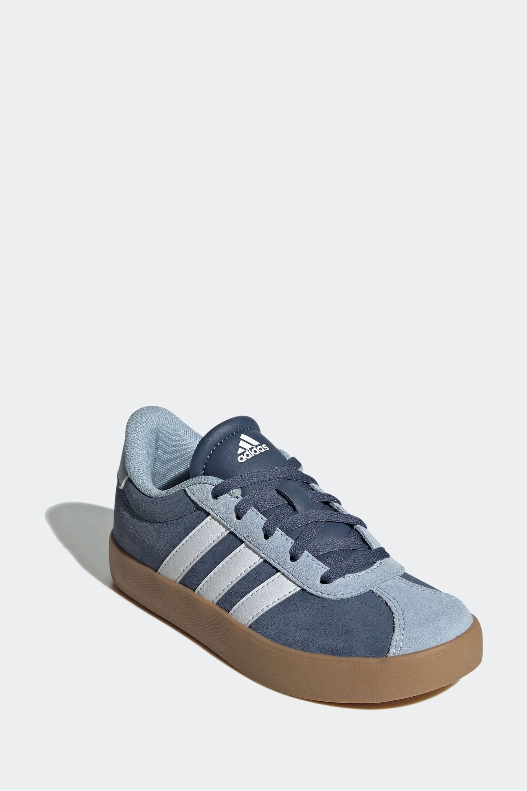 Blue/Brown adidas Junior Sportswear VL Court Trainers