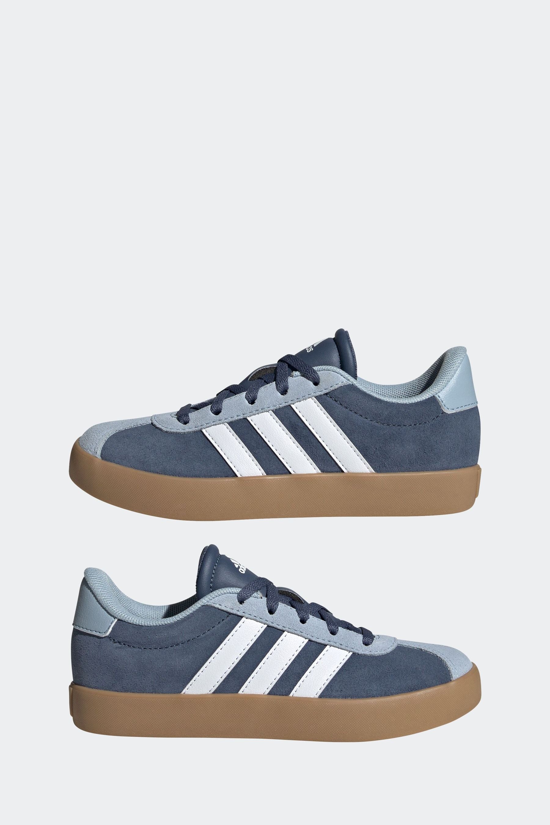 Blue/Brown adidas Junior Sportswear VL Court Trainers