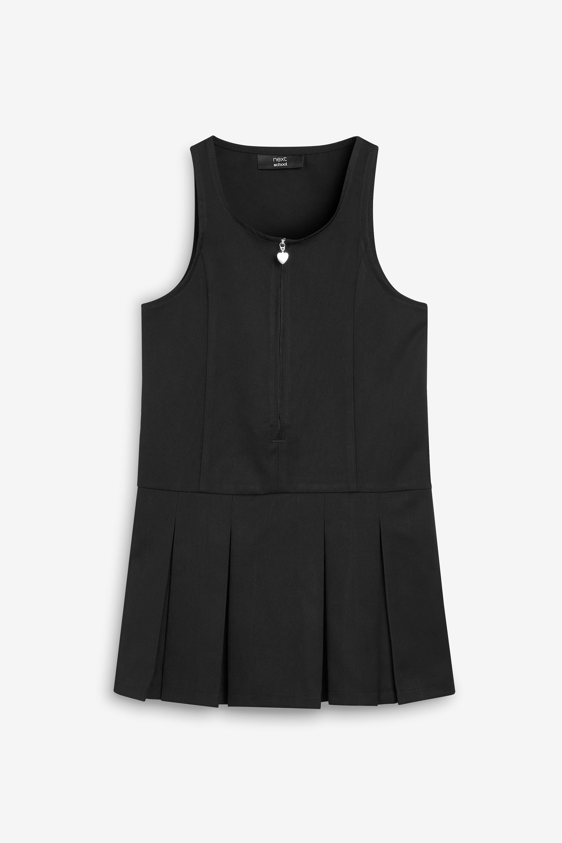 Black Regular Fit Zip Front School Pinafore (3-14yrs)