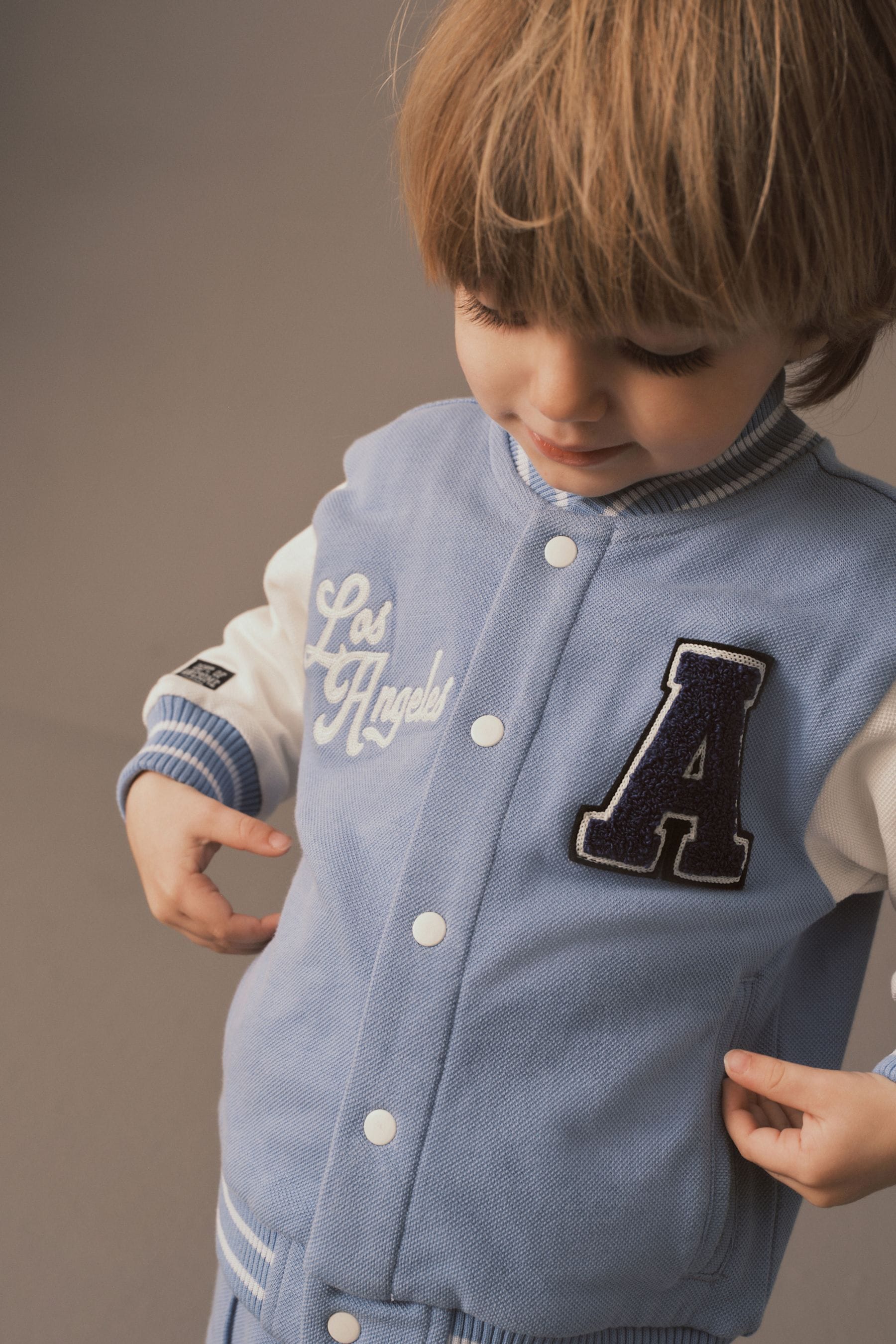 Light Blue Letterman and Shorts Set (3mths-7yrs)