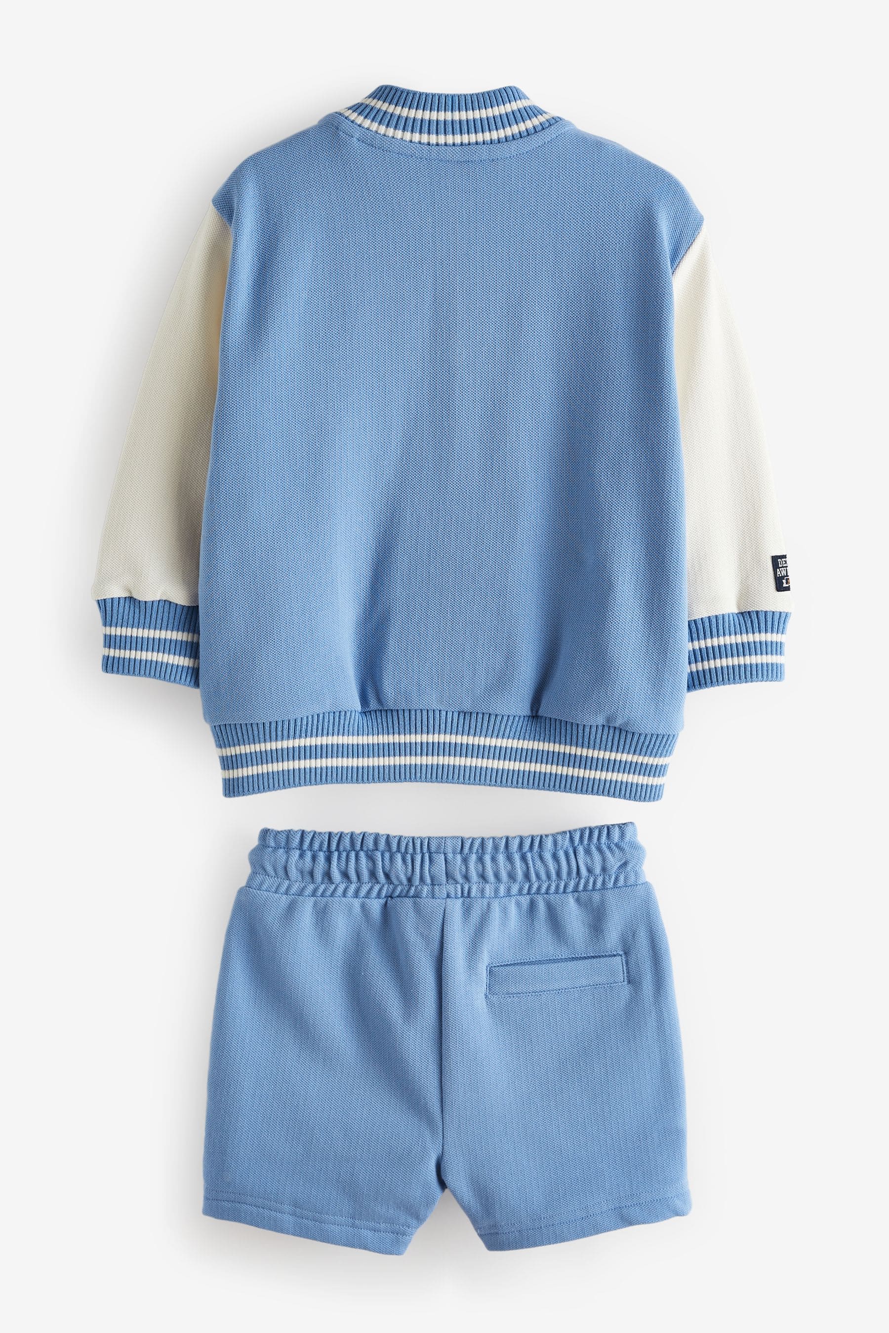 Light Blue Letterman and Shorts Set (3mths-7yrs)