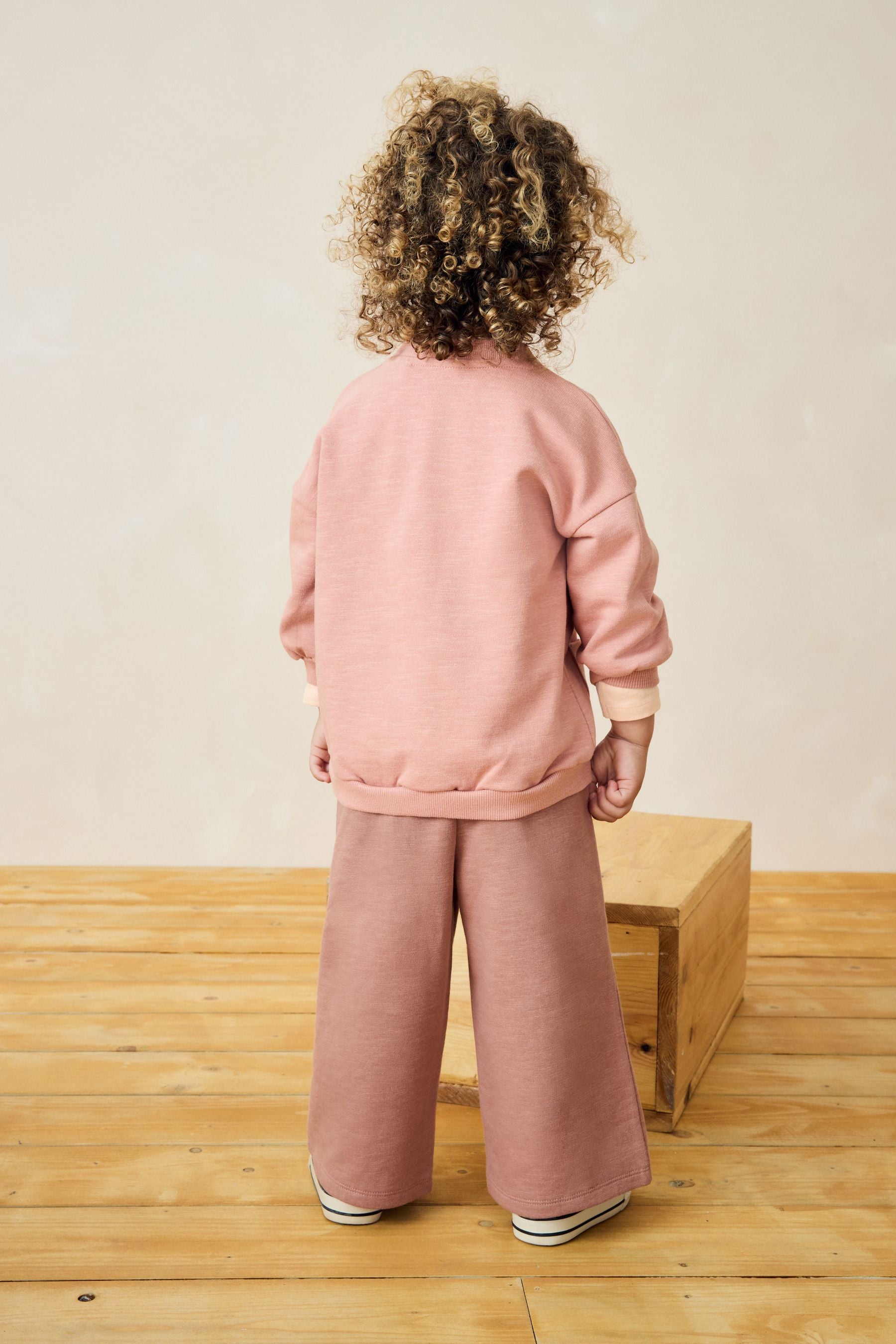 Pink Long Sleeve 100% Cotton Cardigan and Wide Leg Joggers Set (3mths-7yrs)