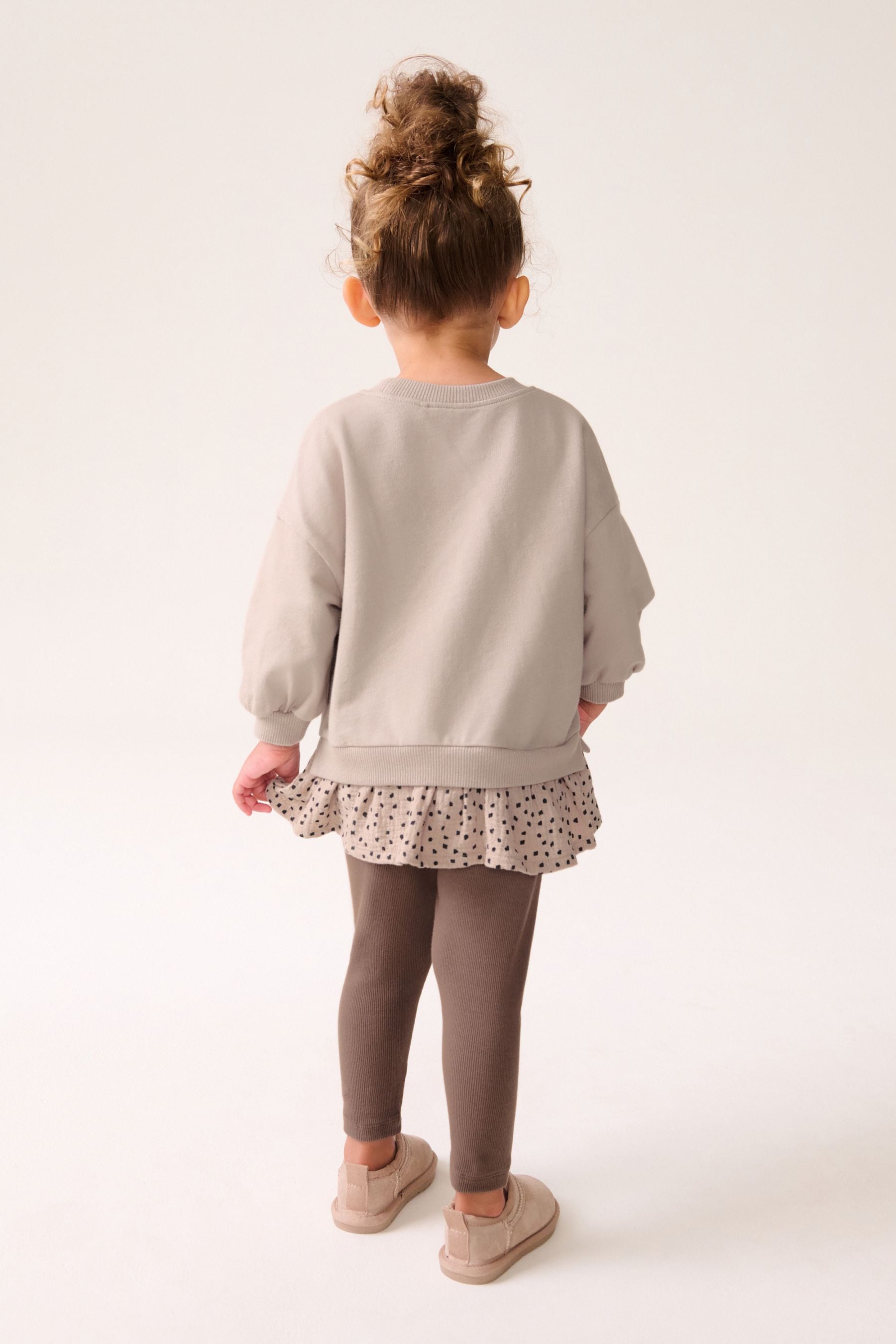 Neutral Pink Long Sleeve Top and Leggings Set (3mths-7yrs)