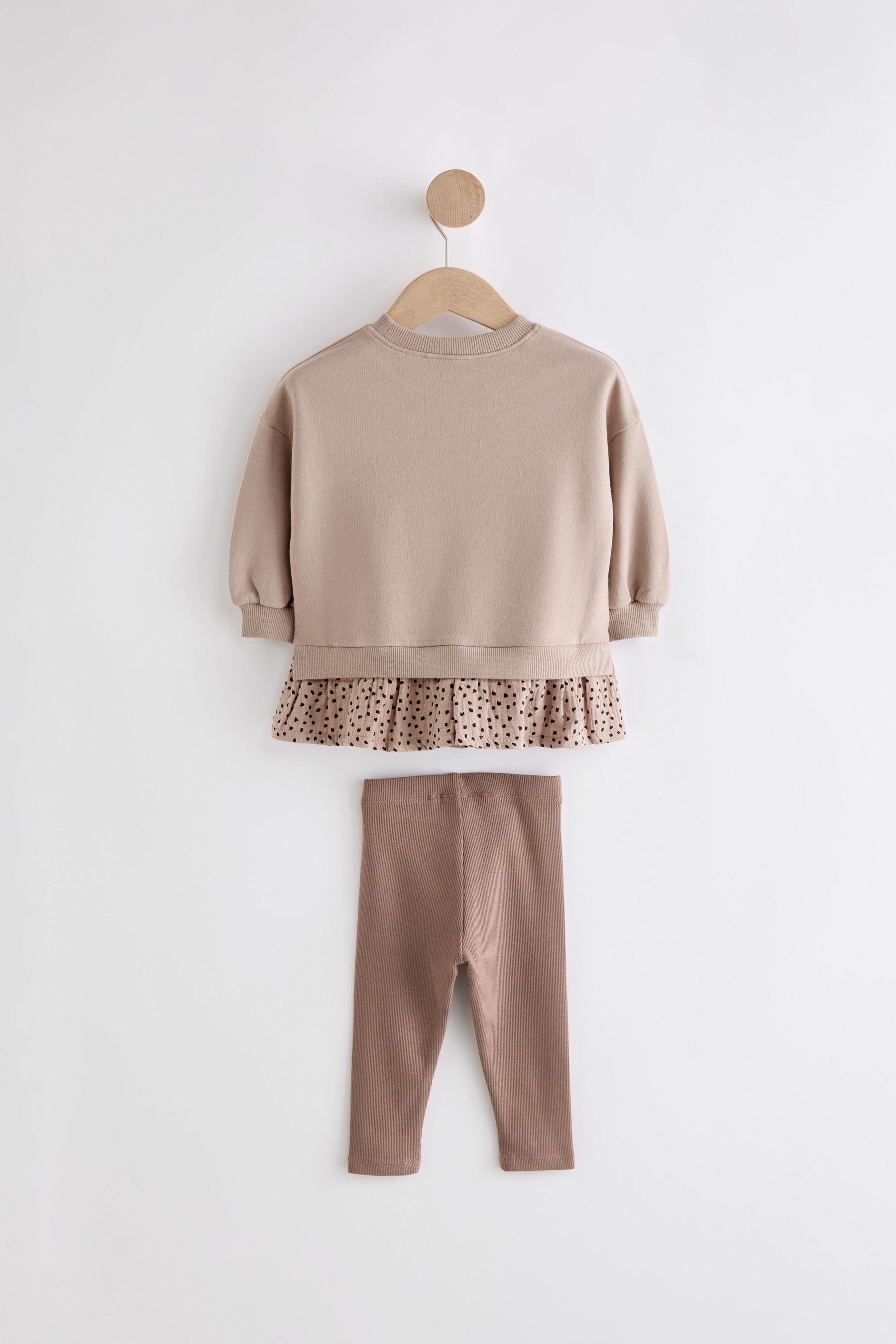 Neutral Pink Long Sleeve Top and Leggings Set (3mths-7yrs)