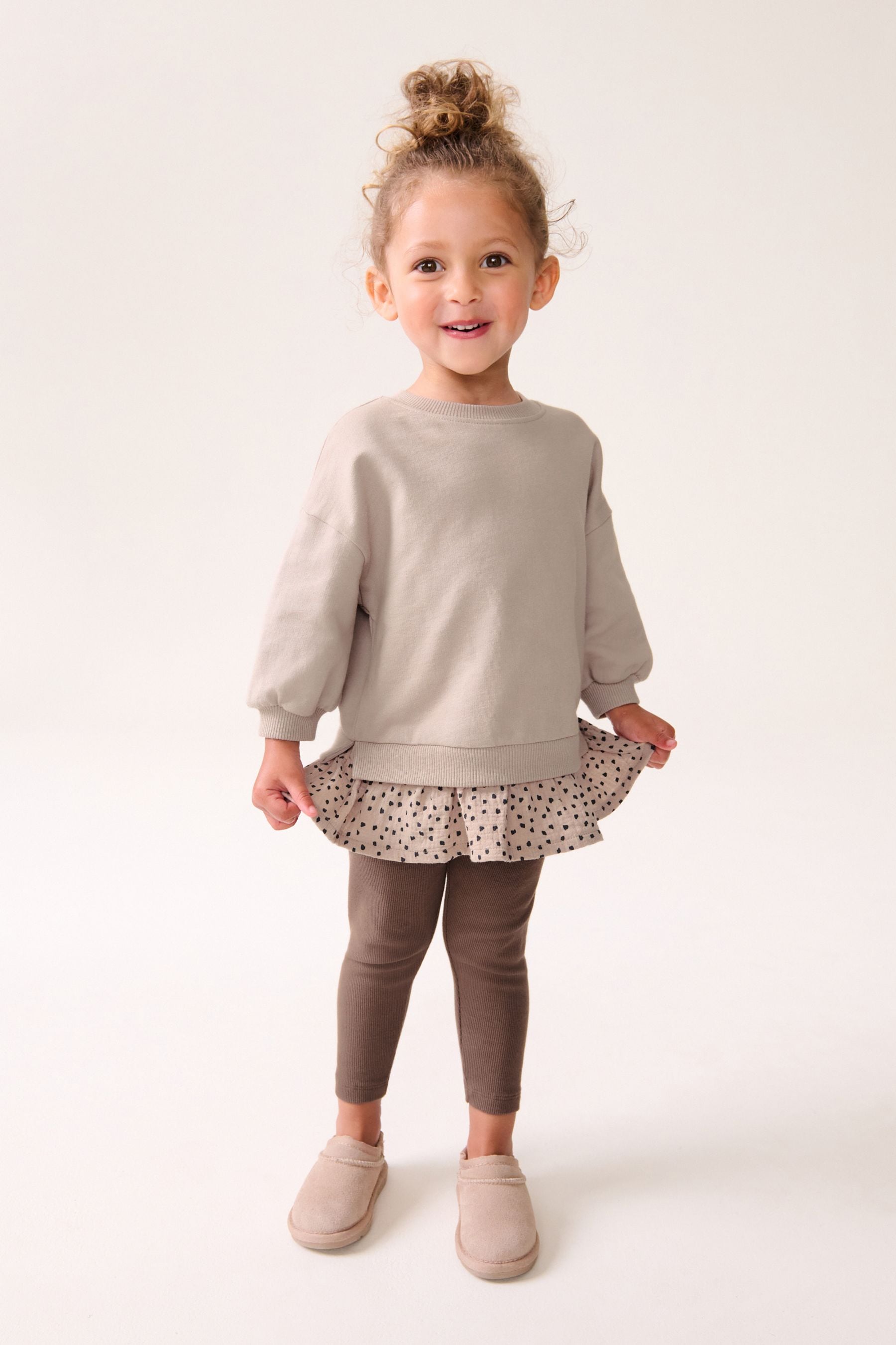 Neutral Pink Long Sleeve Top and Leggings Set (3mths-7yrs)