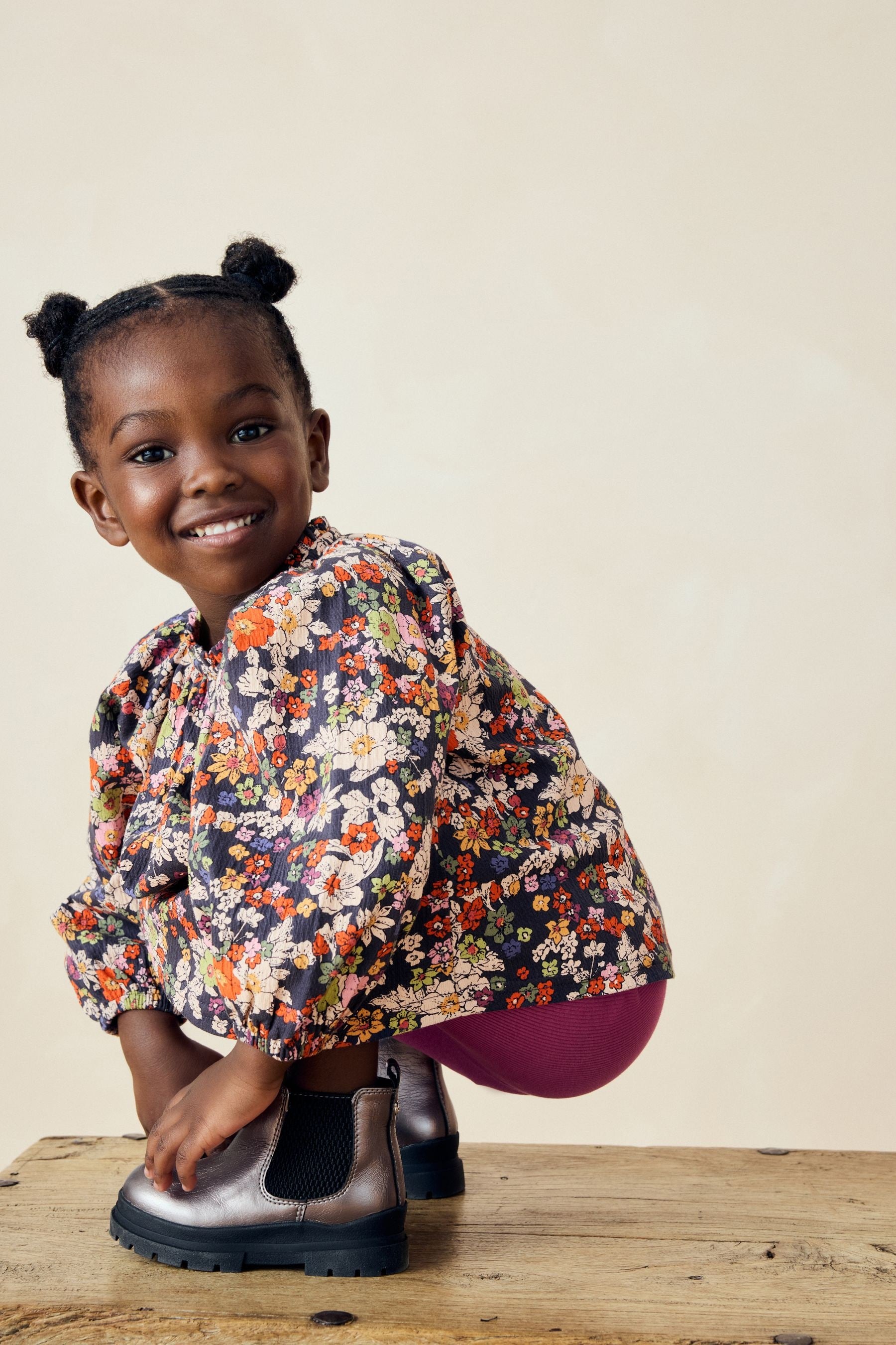 Navy Floral Blouse And Leggings Set (3mths-7yrs)