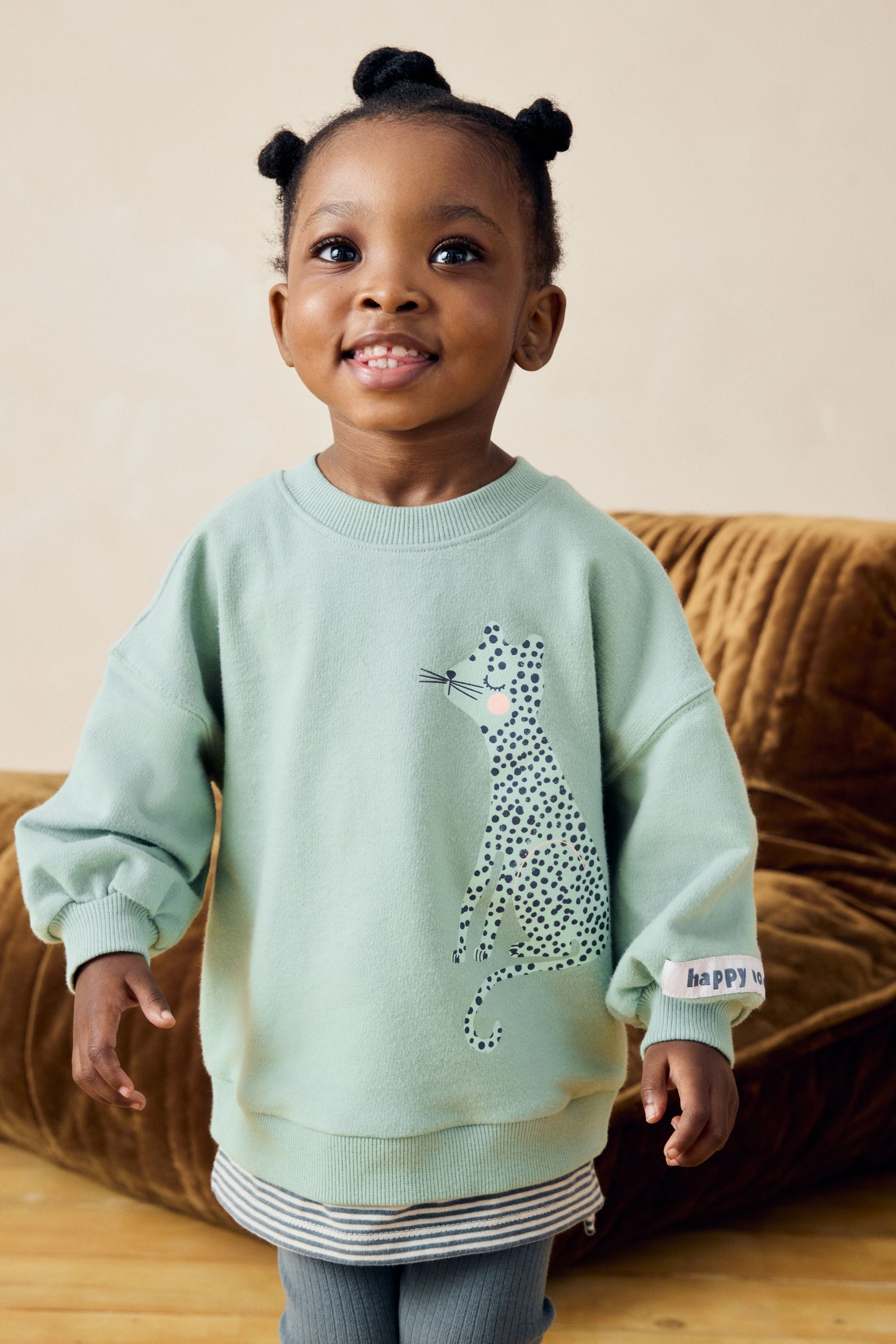 Green Leopard Character Long Sleeve Top and Leggings Set (3mths-7yrs)