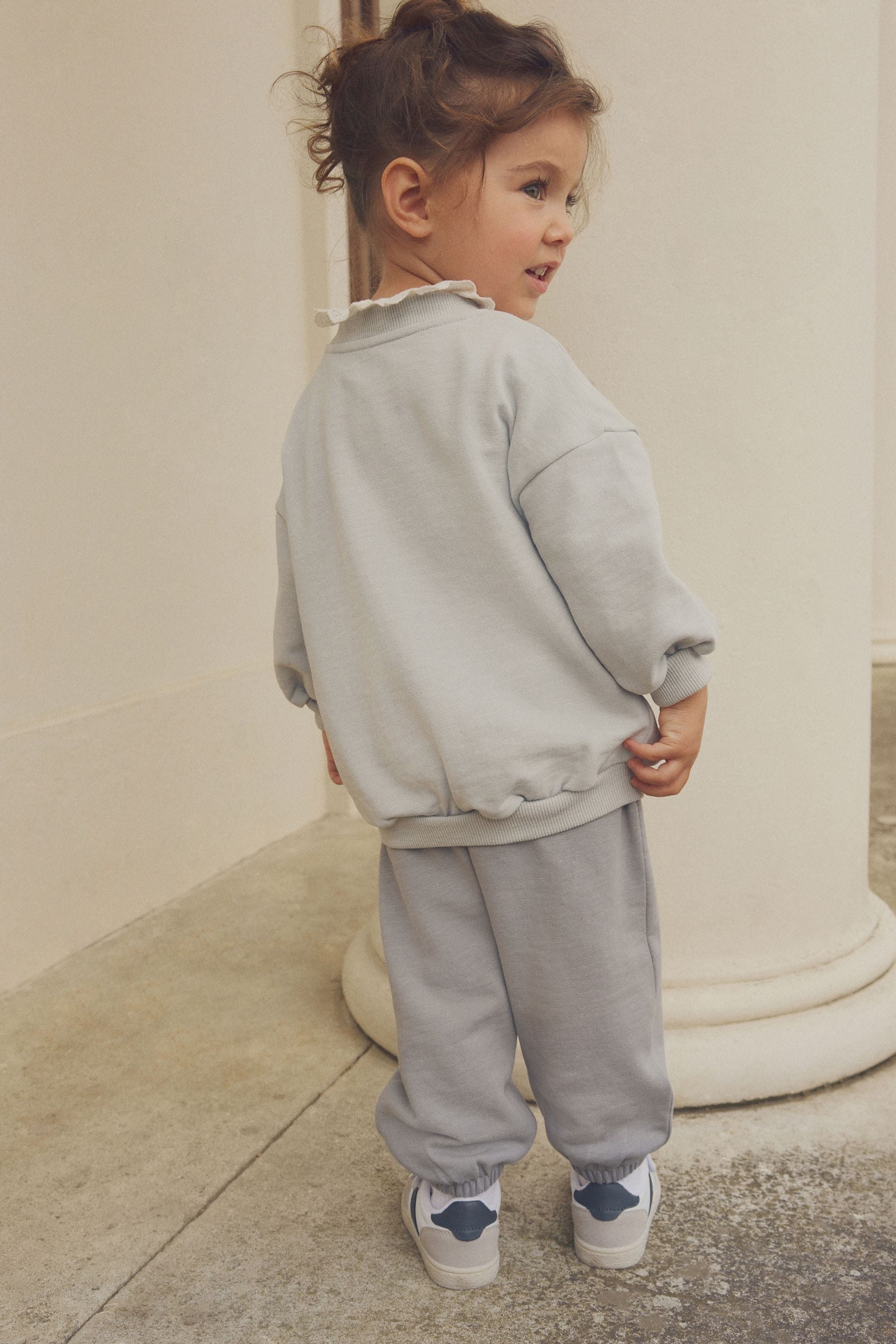 Blue Long Sleeve Cardigan and Wide Leg Joggers Set (3mths-7yrs)