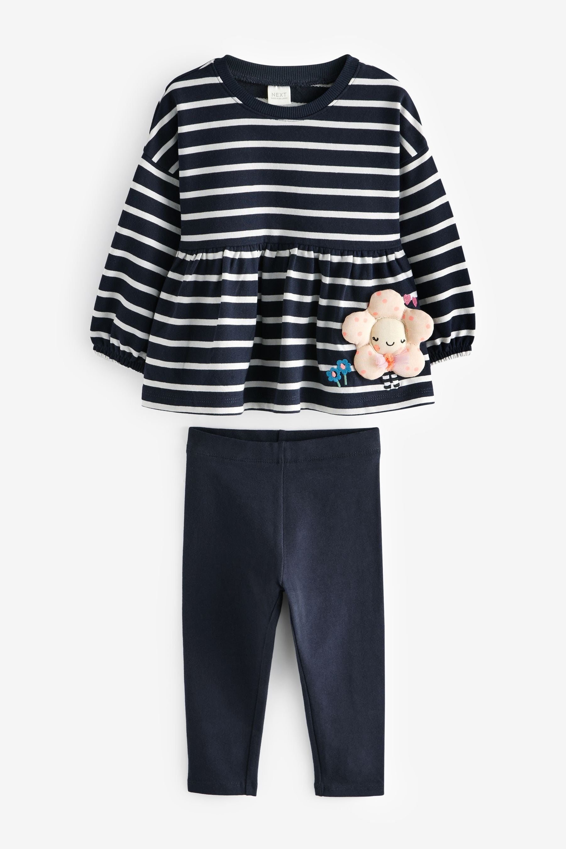 Navy Stripe Peplum Top and Leggings Set (3mths-7yrs)