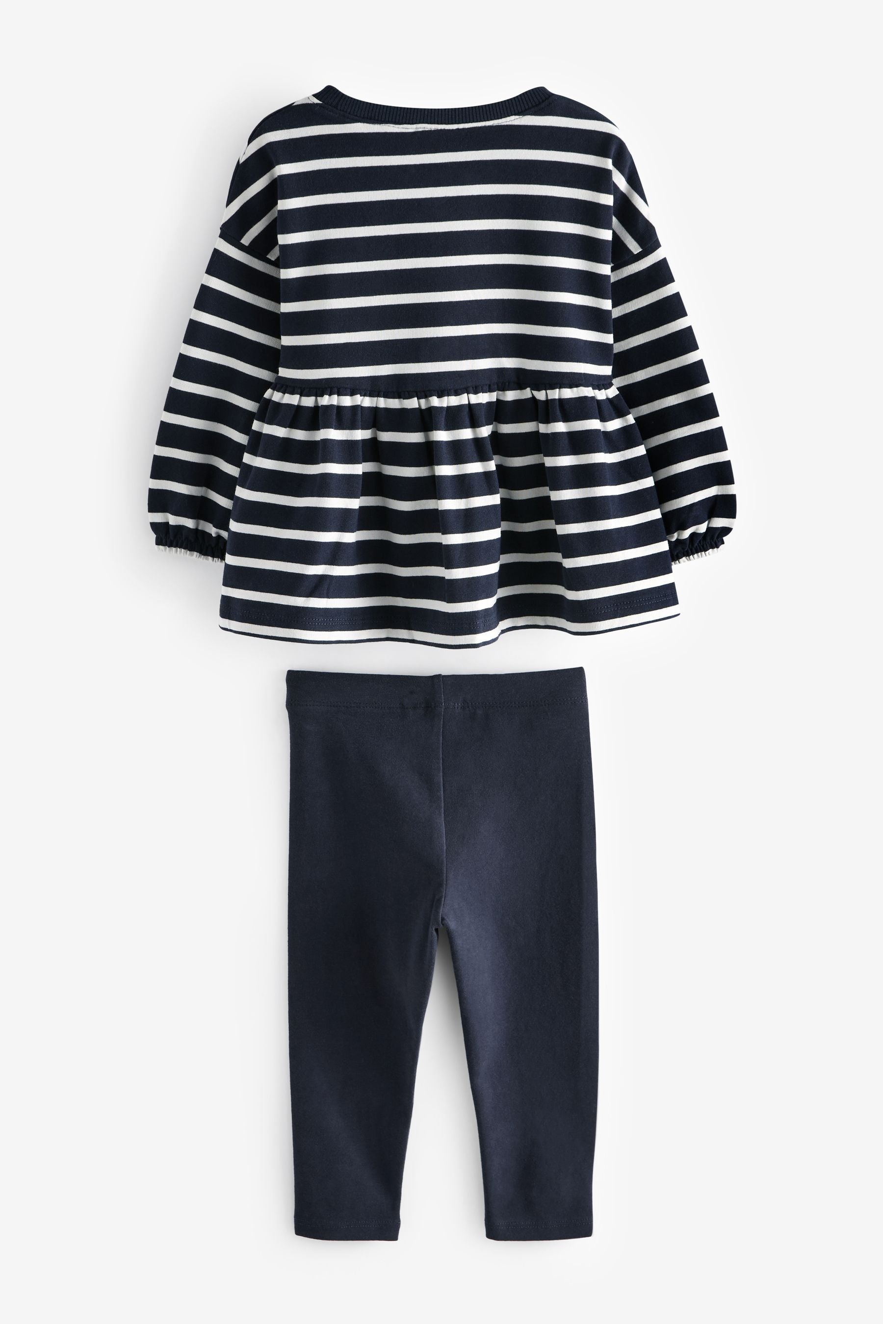 Navy Stripe Peplum Top and Leggings Set (3mths-7yrs)