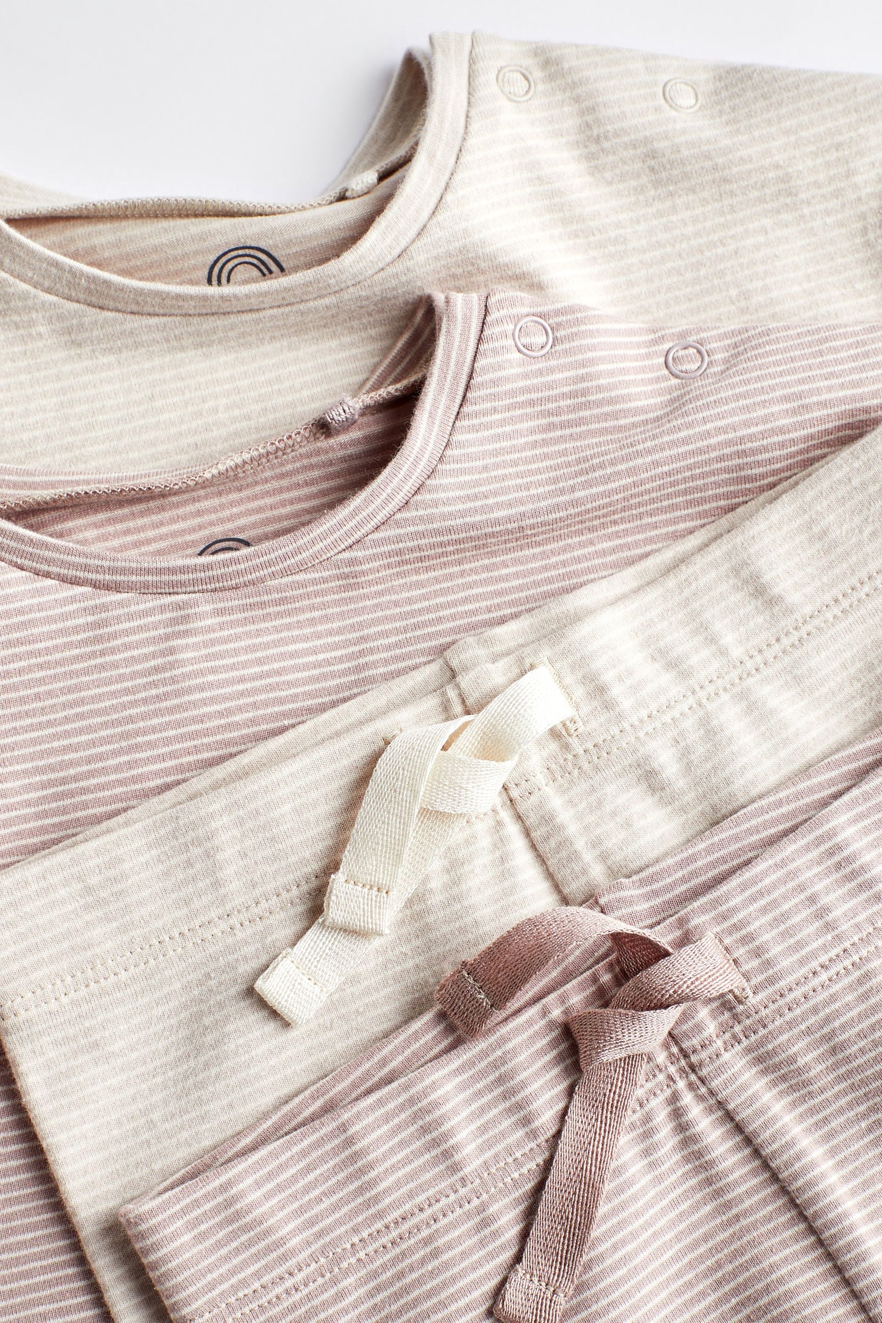 Neutral Stripe 4 Piece Baby T-shirt and Legging Set (0mths-2yrs)