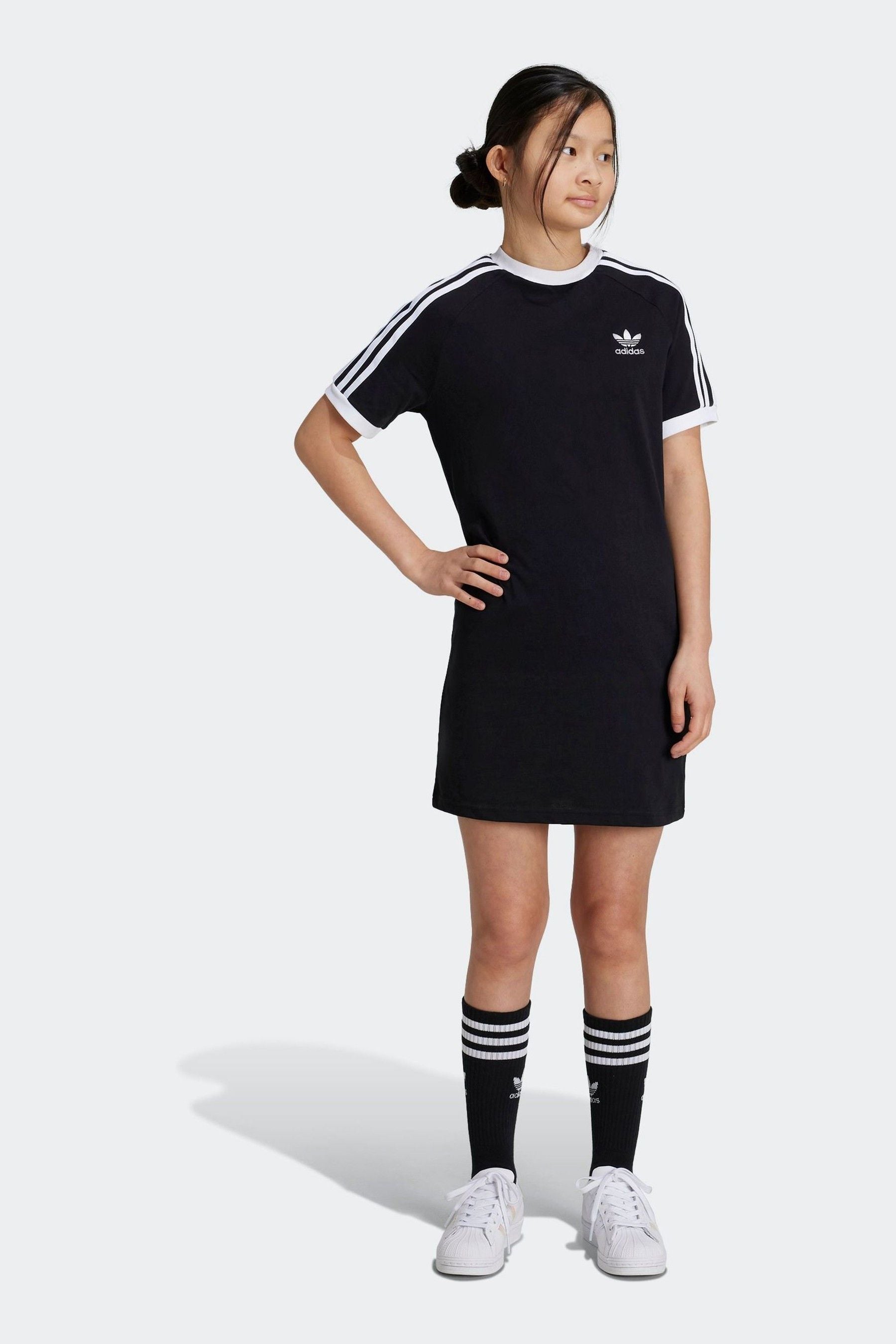 adidas Black Kids 100% Cotton Adicolor T-Shirt Dress