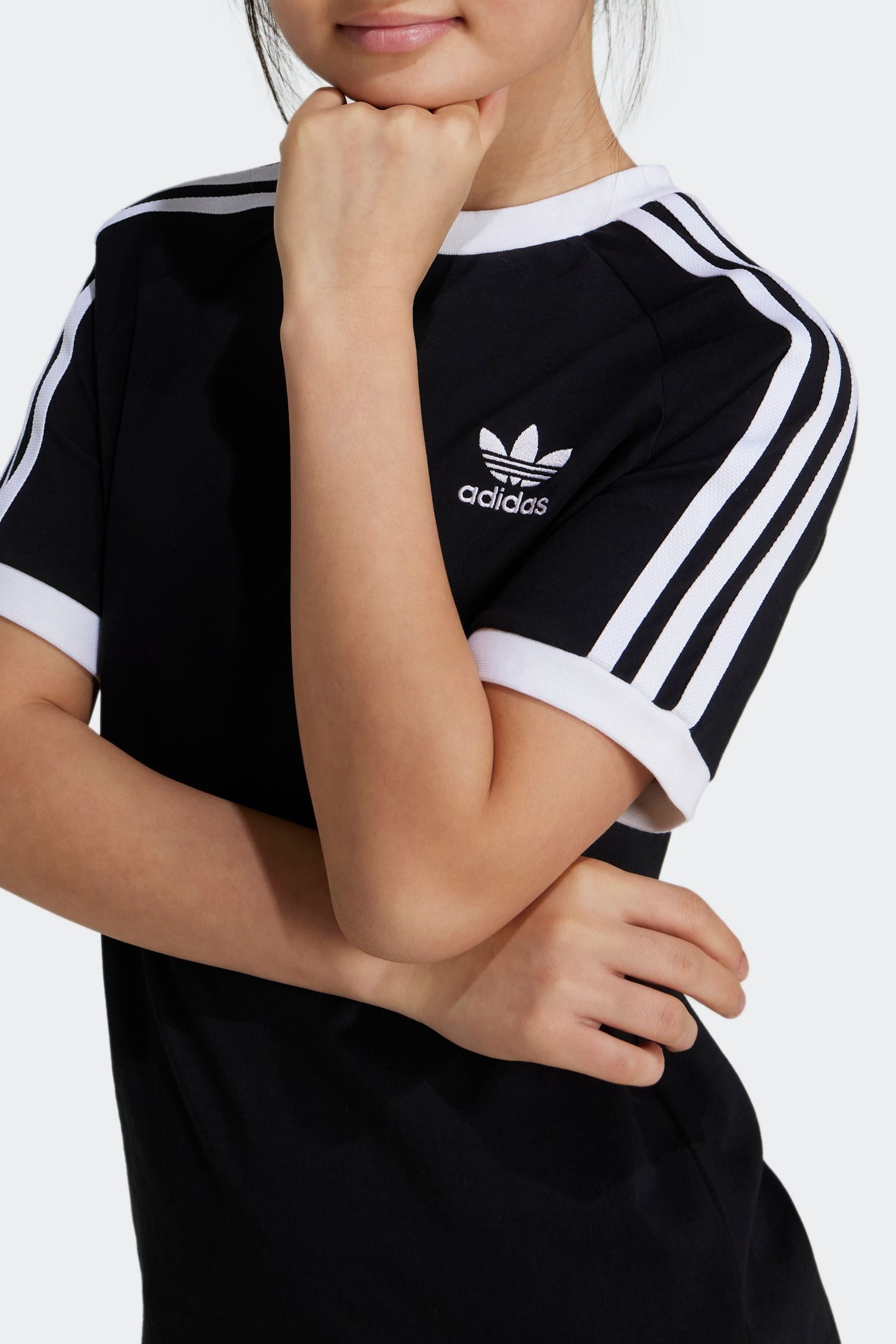 adidas Black Kids 100% Cotton Adicolor T-Shirt Dress