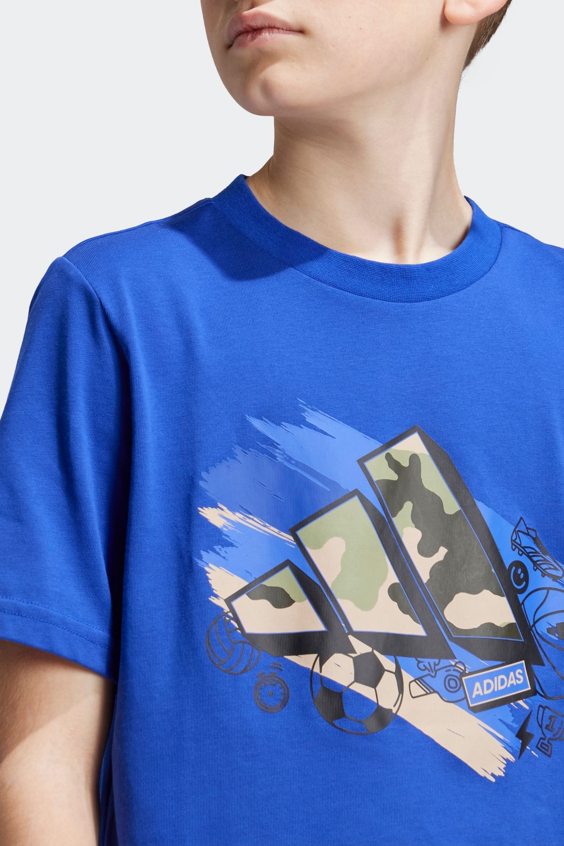 adidas Blue Boys Train T-Shirt