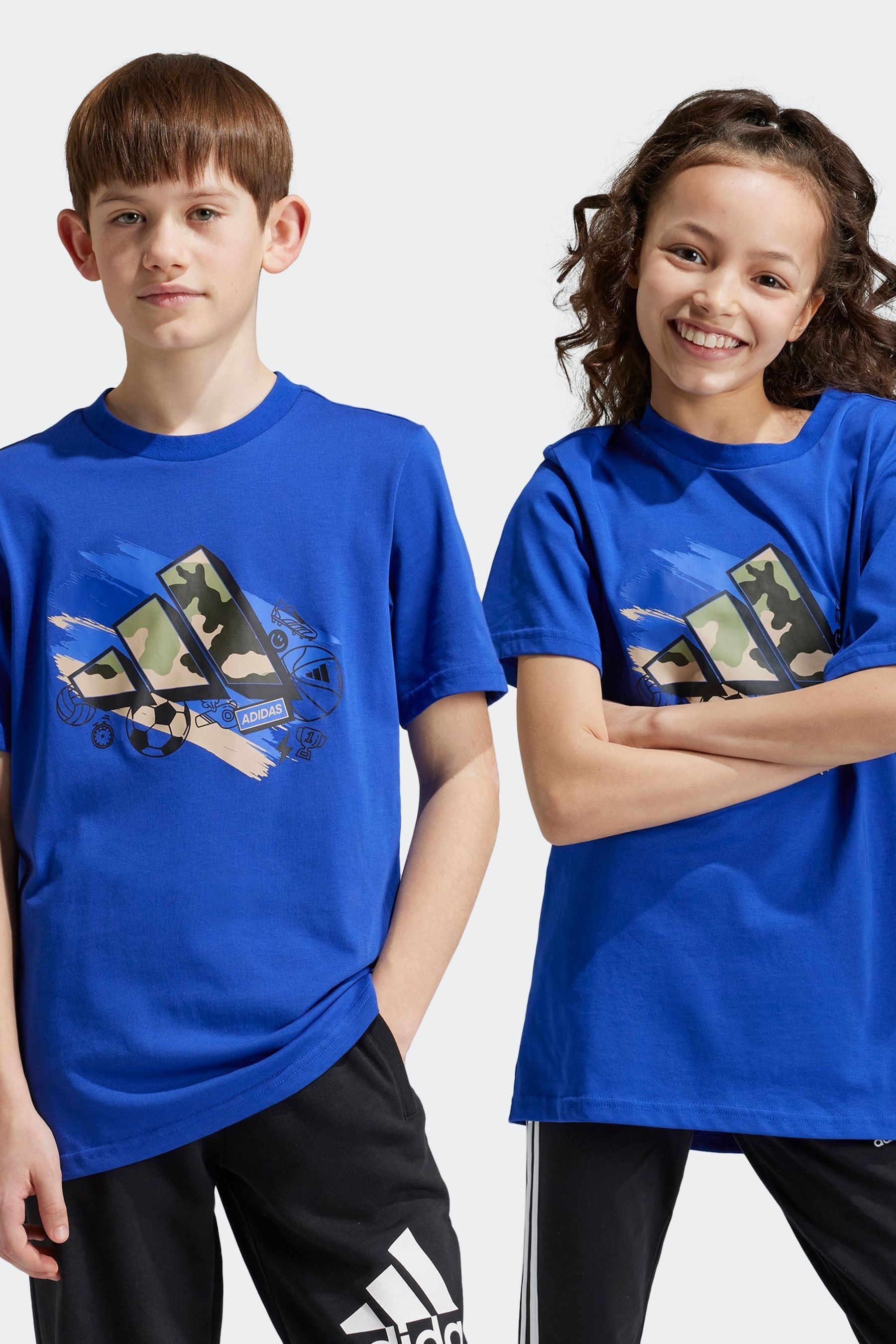 adidas Blue Boys Train T-Shirt