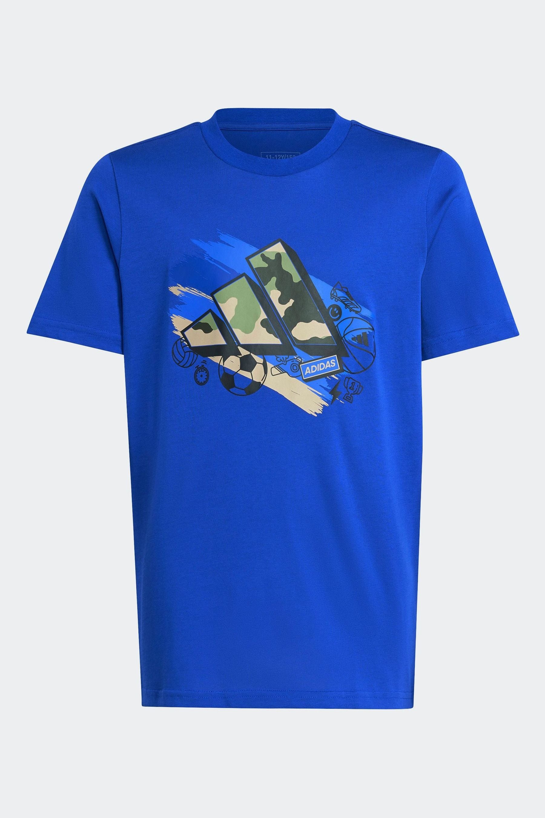 adidas Blue Boys Train T-Shirt