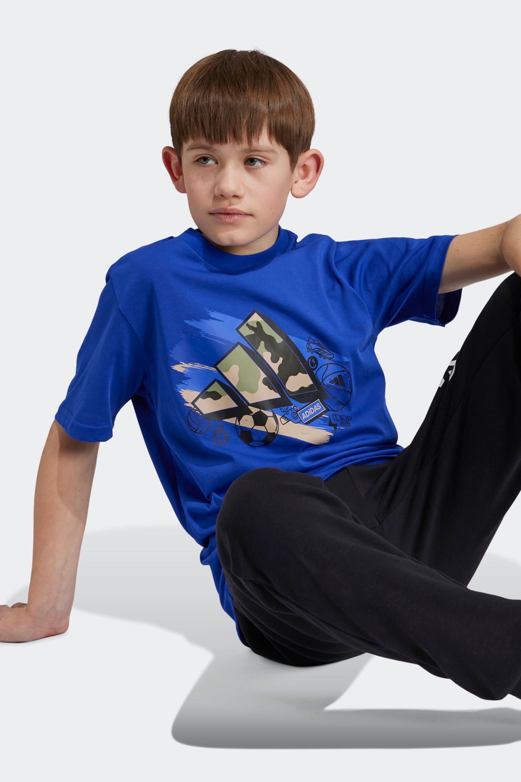 adidas Blue Boys Train T-Shirt