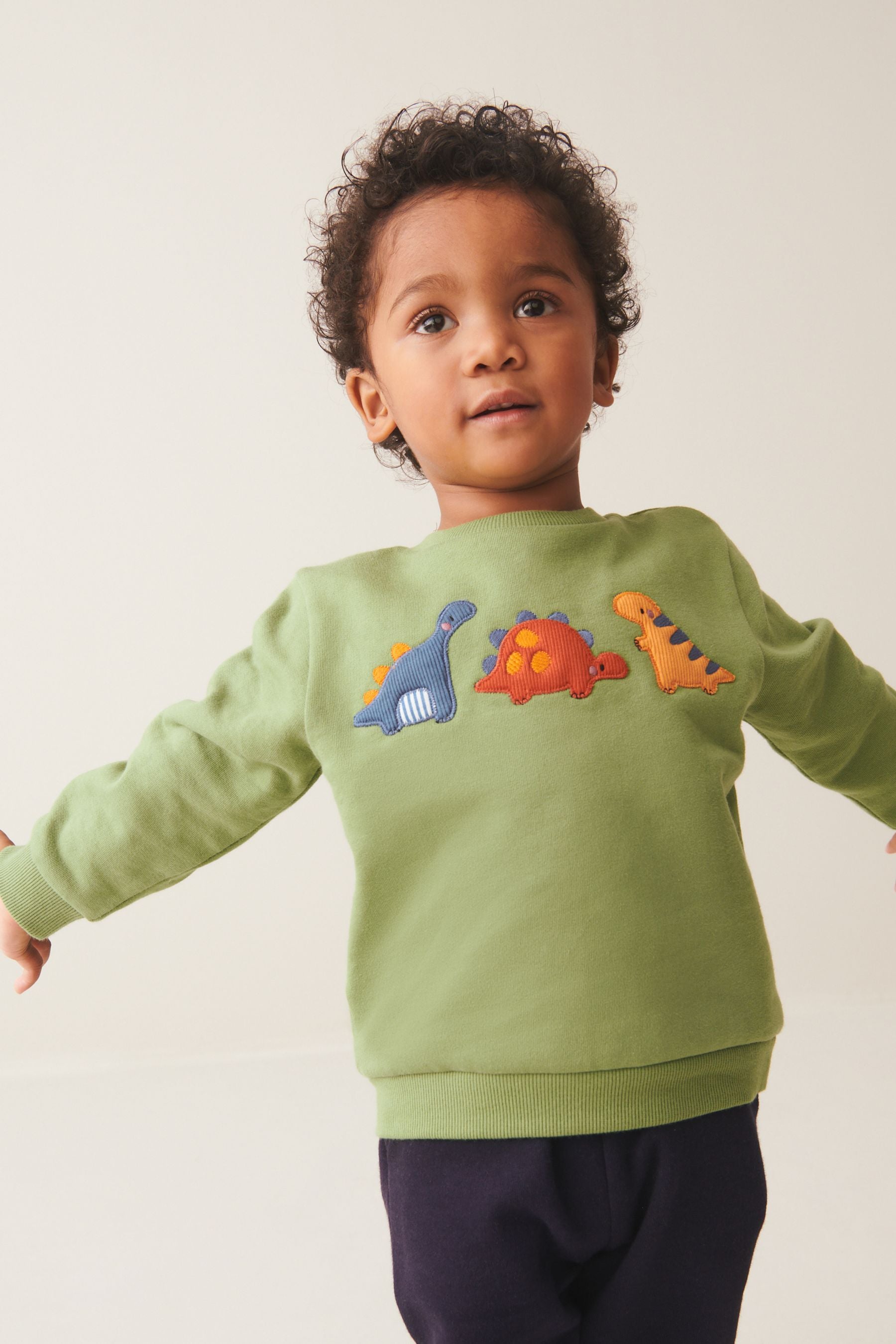 Green Embroidered Character Sweatshirt and Joggers Set (3mths-7yrs)