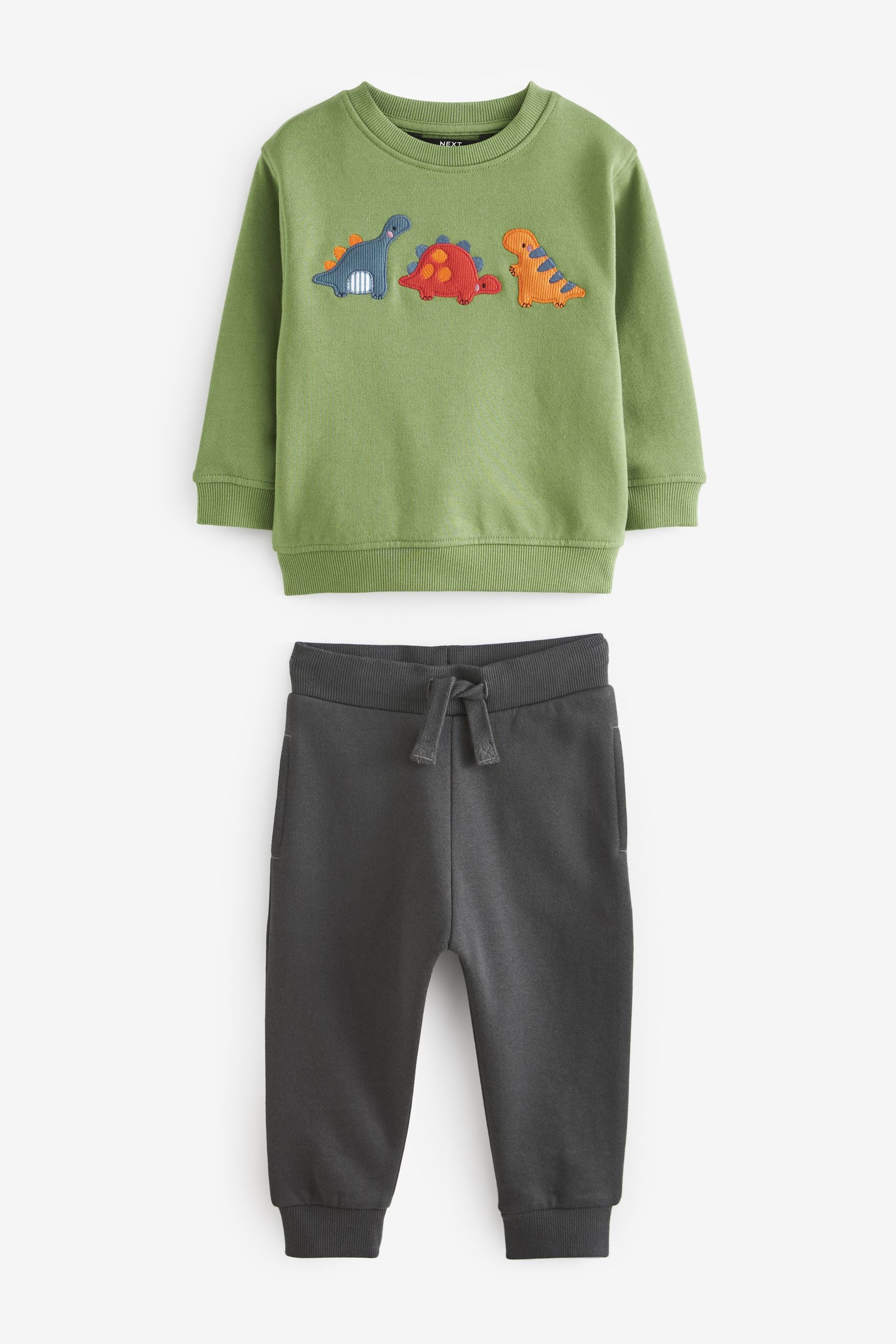 Green Embroidered Character Sweatshirt and Joggers Set (3mths-7yrs)