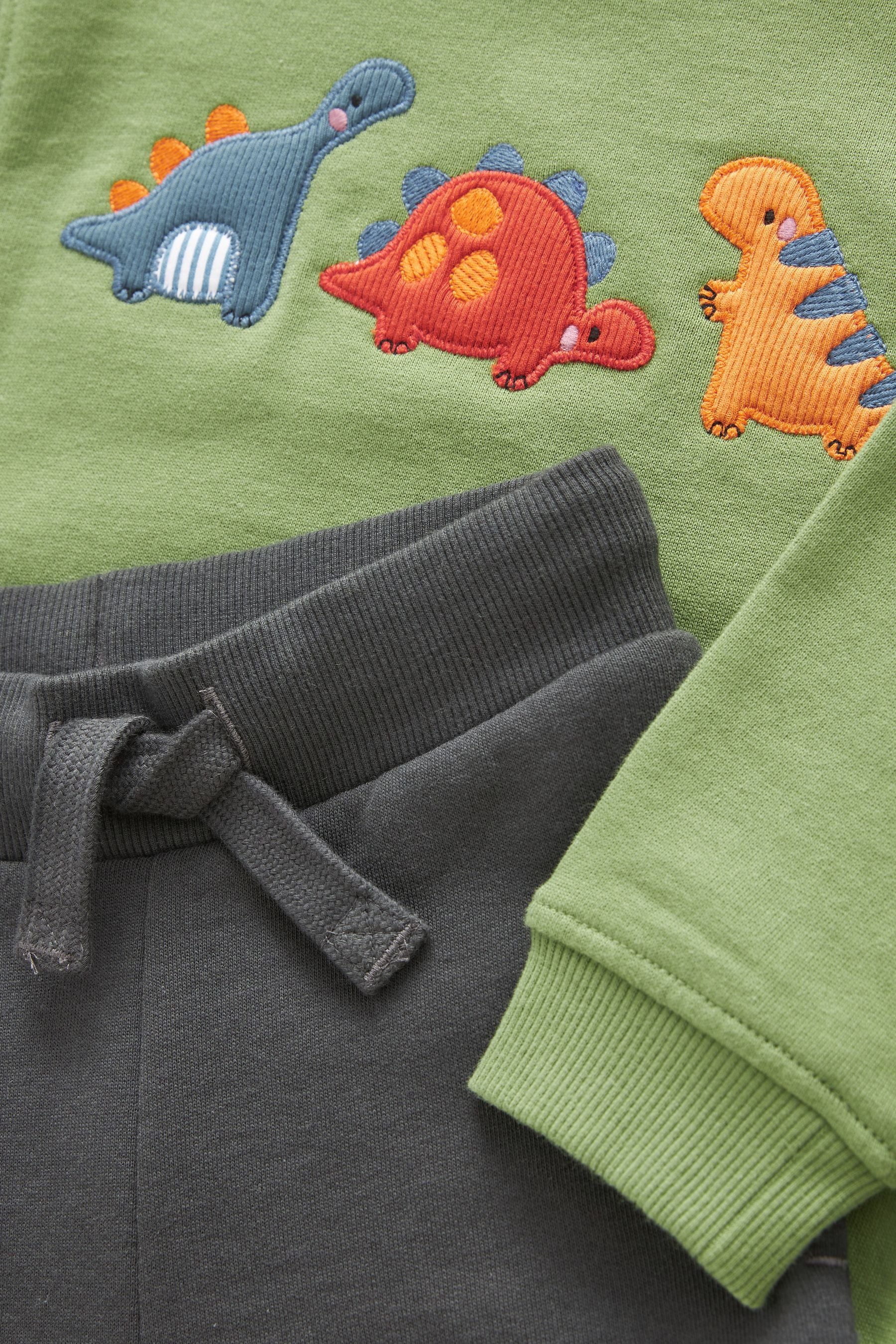 Green Embroidered Character Sweatshirt and Joggers Set (3mths-7yrs)