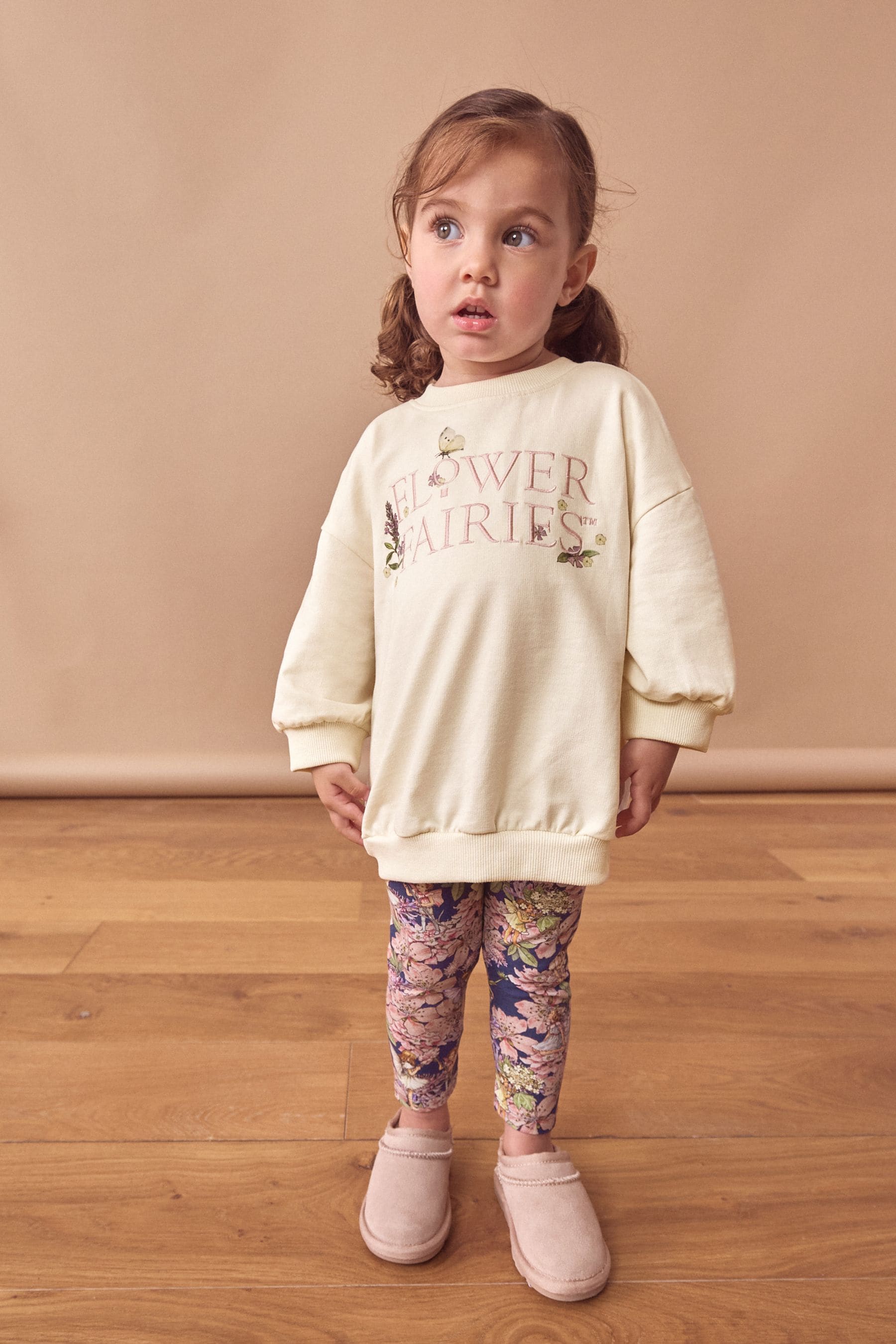 Grey Flower Fairies 100% Cotton Long Sleeve Top and Leggings Set (3mths-7yrs)