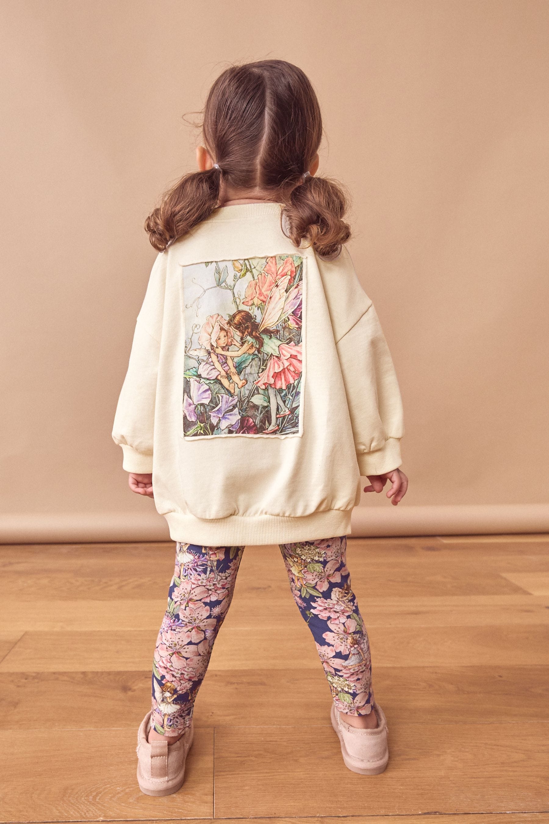 Grey Flower Fairies 100% Cotton Long Sleeve Top and Leggings Set (3mths-7yrs)