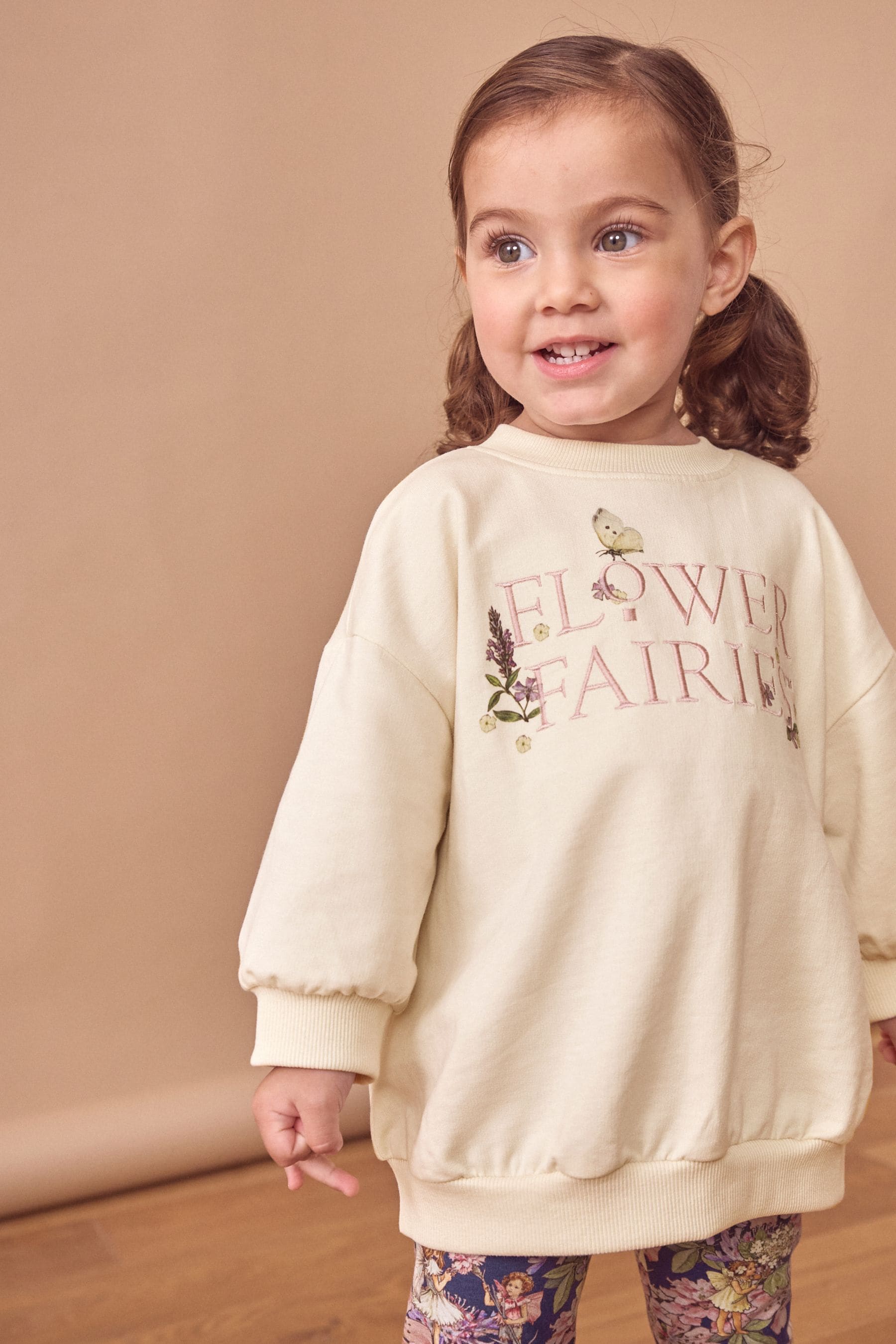 Grey Flower Fairies 100% Cotton Long Sleeve Top and Leggings Set (3mths-7yrs)