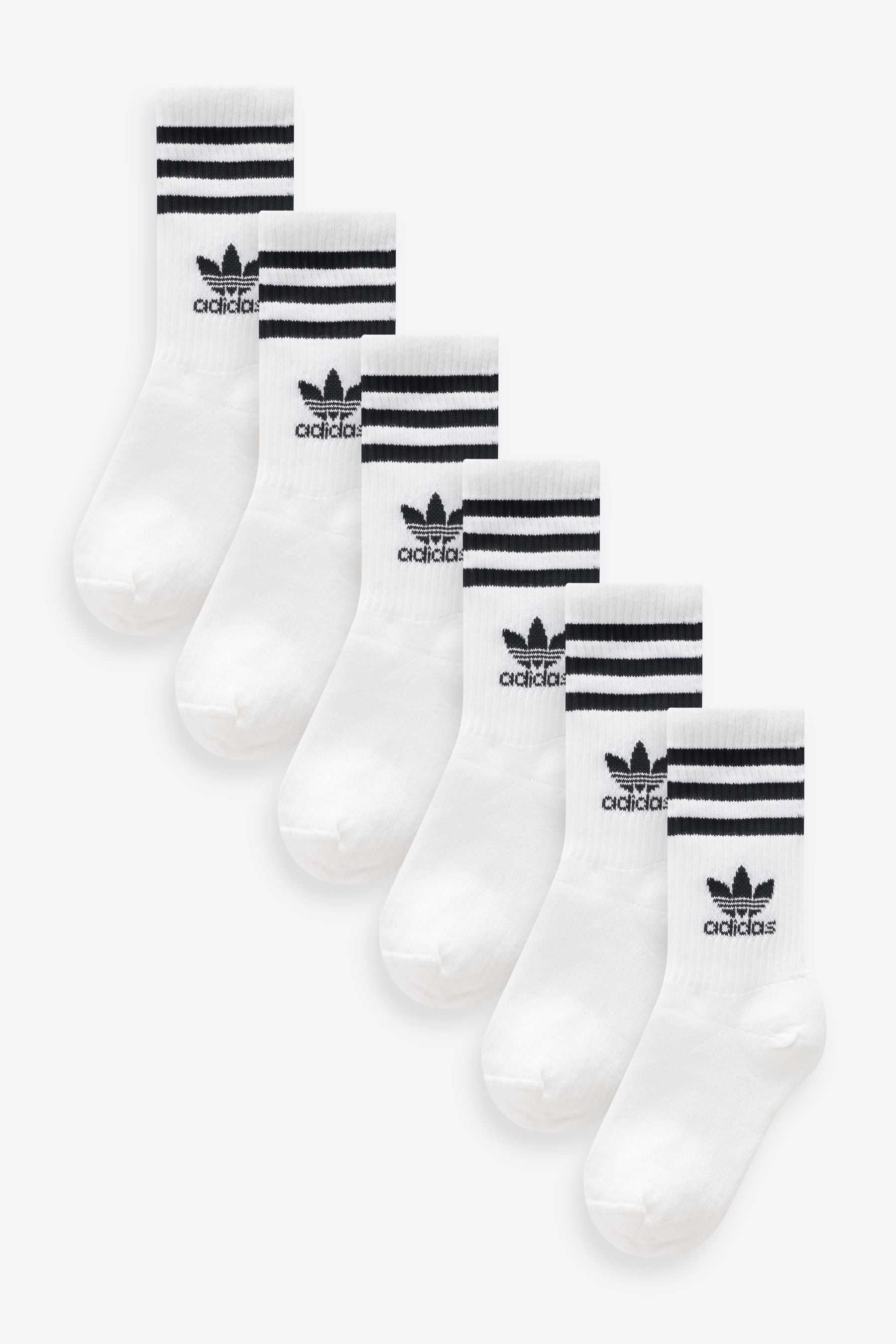 adidas White Crew Socks 6 Pack