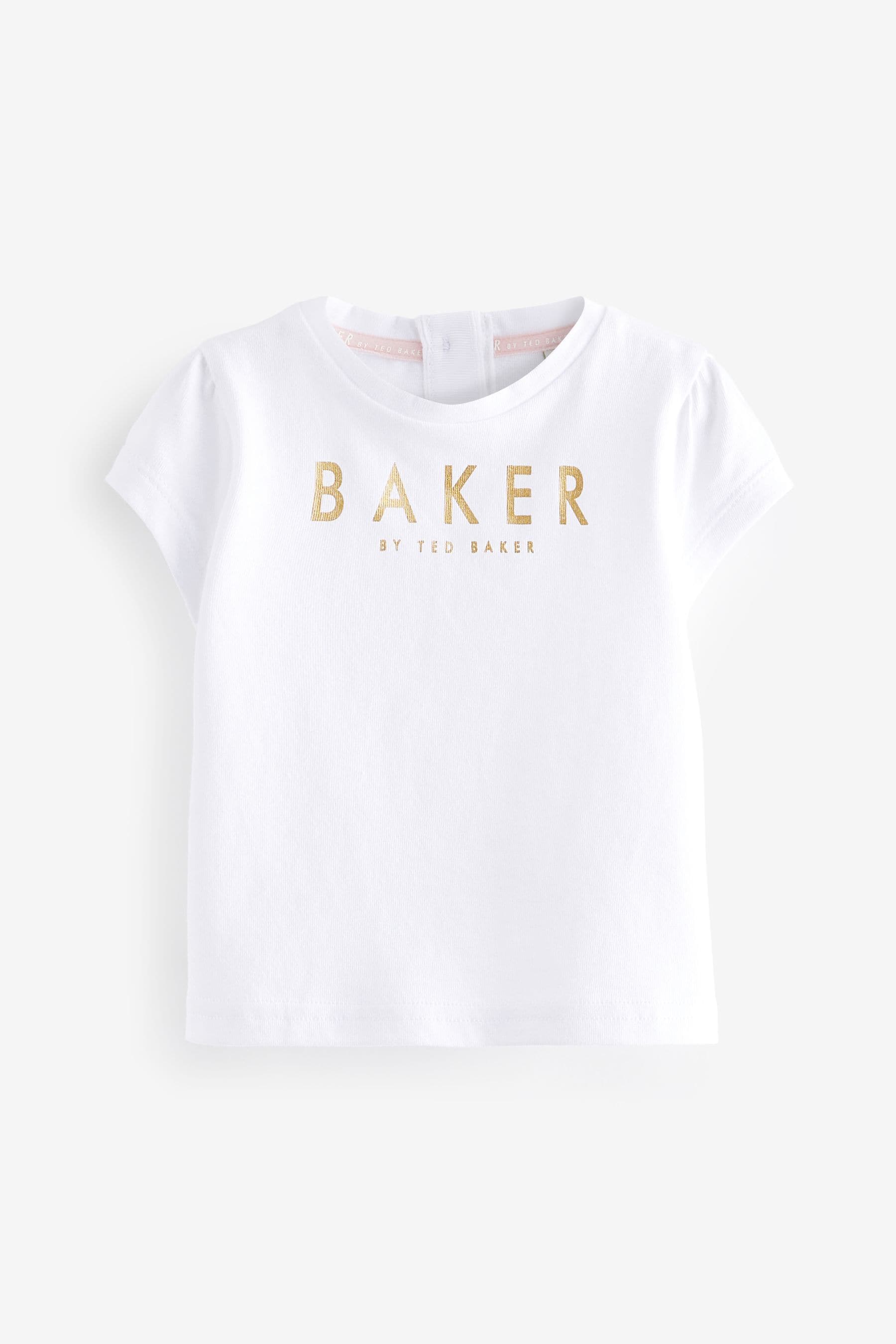 Blue Baker by Ted Baker T-Shirt And Embroidered Denim Dungarees Set