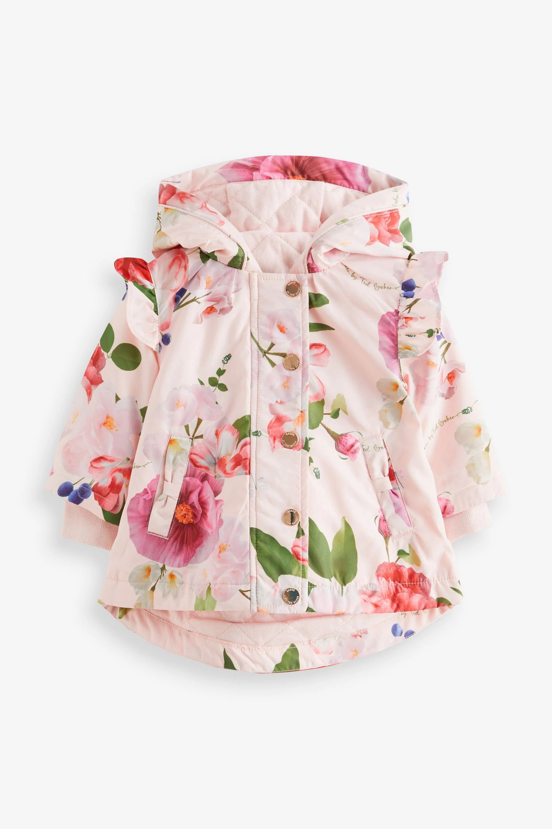 Pink Baker by Ted Baker Shower Resistant Floral Rain Coat