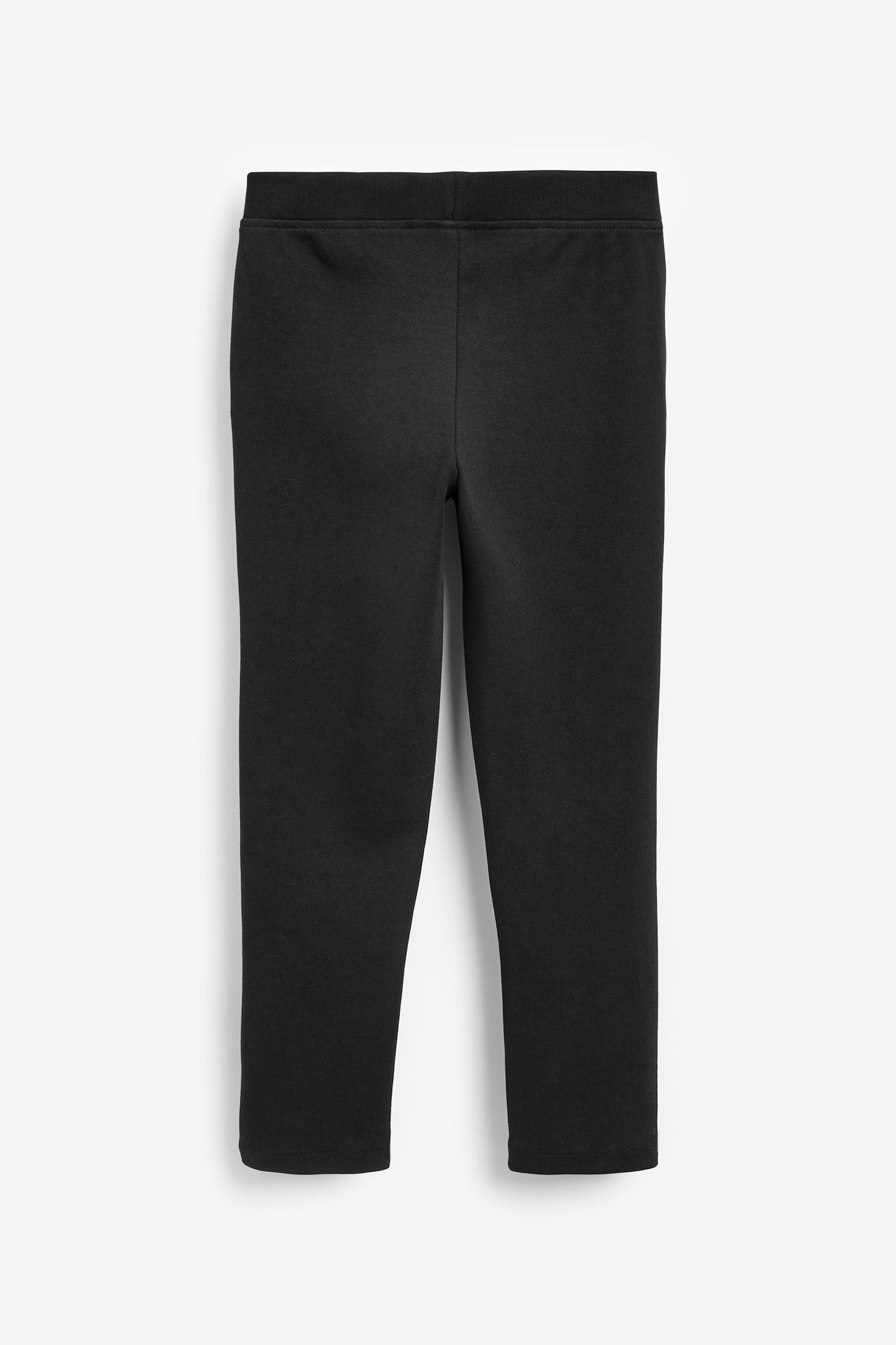 Black Cotton Rich Jersey Stretch Pull-On Frill Detail School Trousers (3-16yrs)