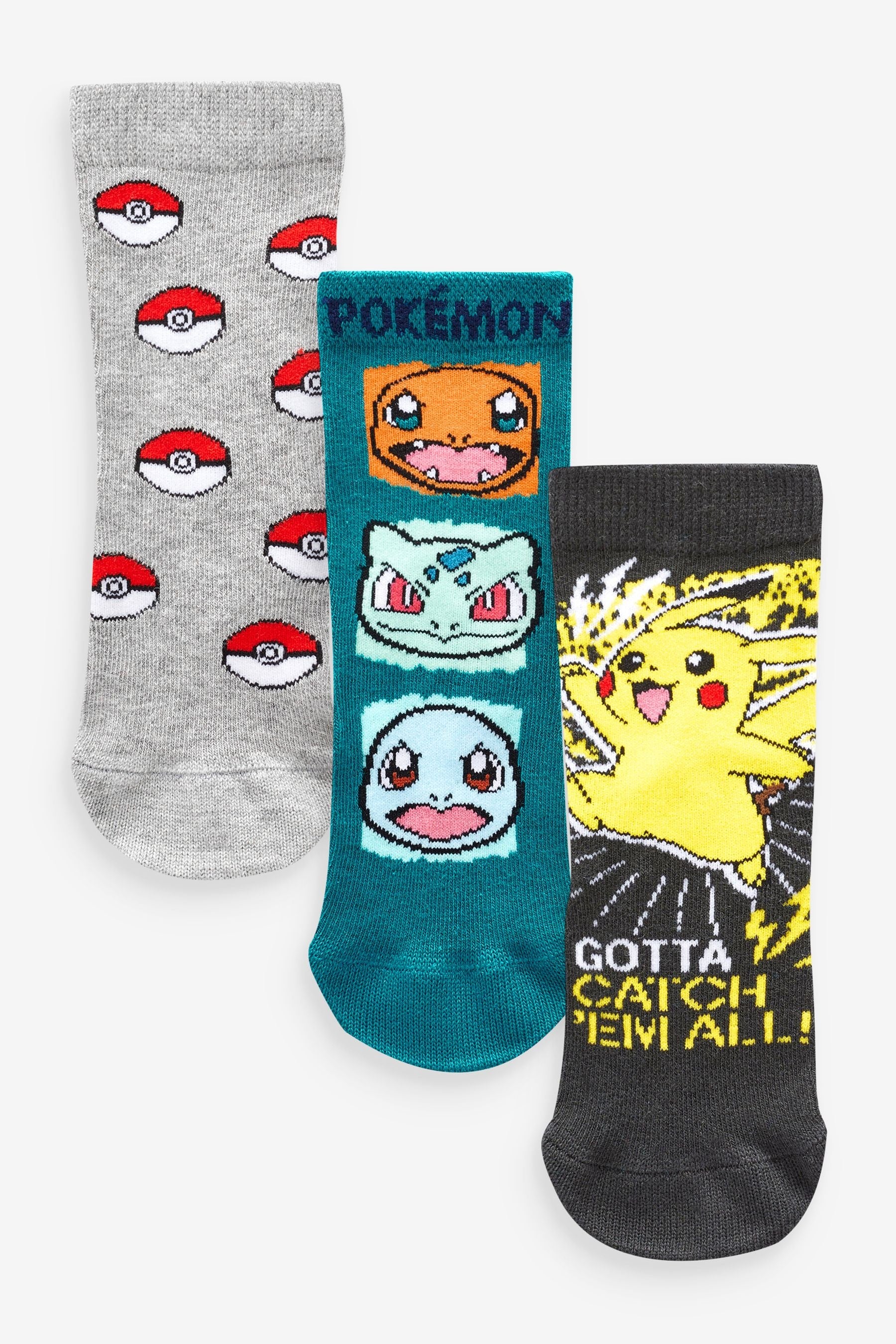 Pokémon Multi Gaming License Cotton Rich Socks 3 Pack