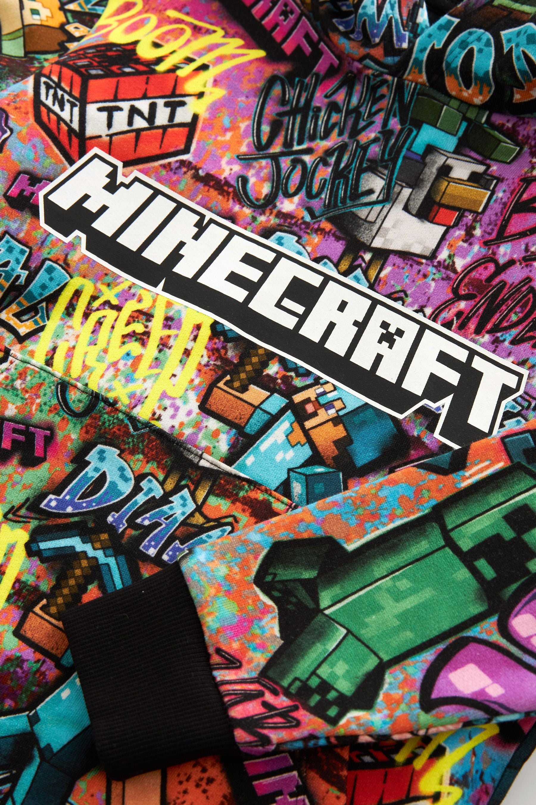 Black/Green Minecraft Graffiti Hoodie (3-16yrs)