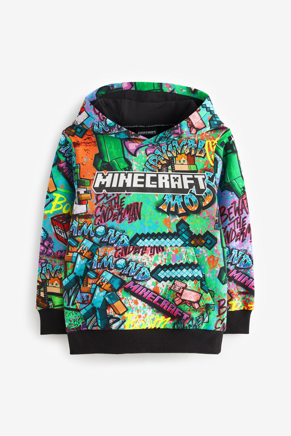 Black/Green Minecraft Graffiti Hoodie (3-16yrs)