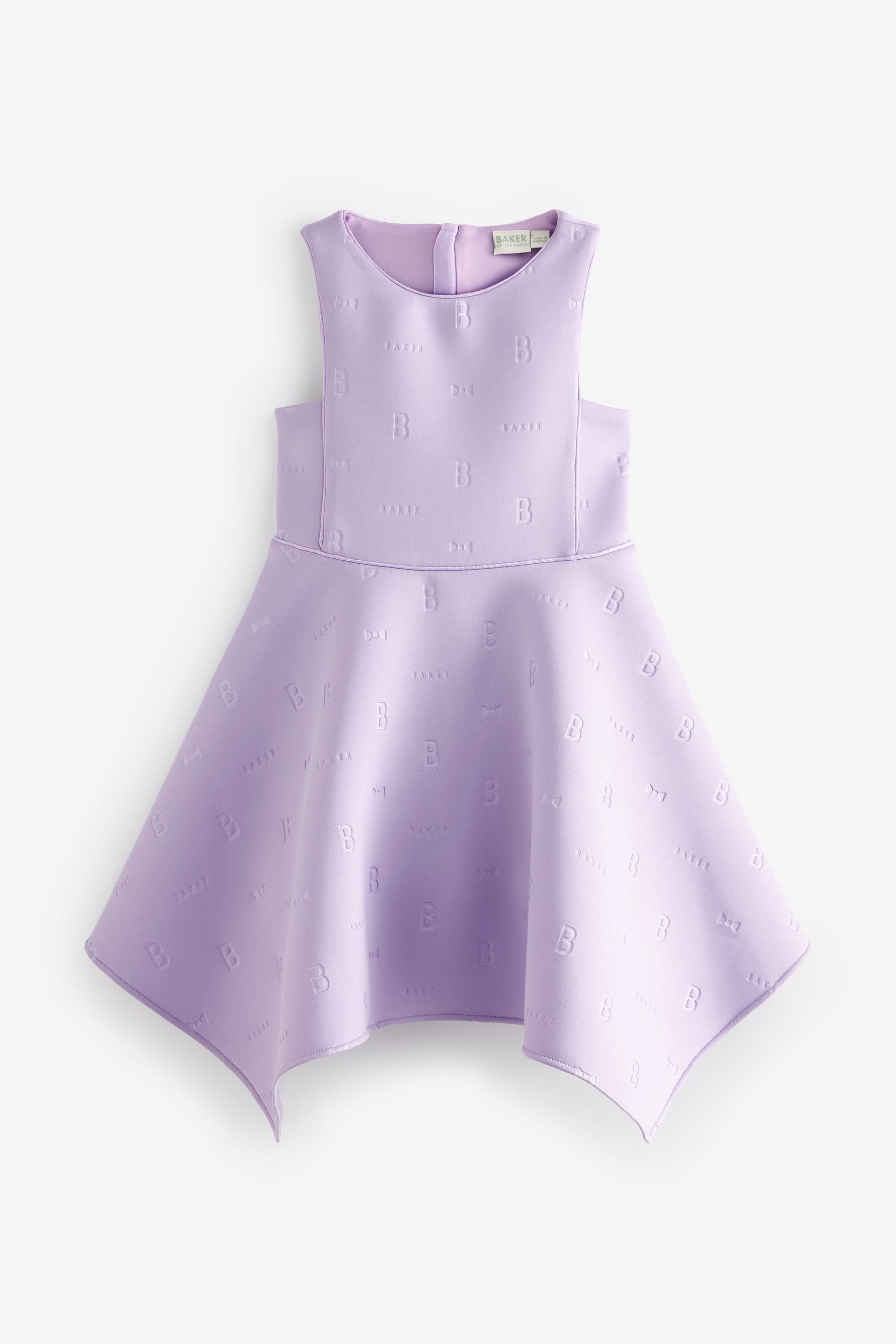 Baker by Ted Baker Lilac Purple Hanky Hem Embossed Scuba Dress