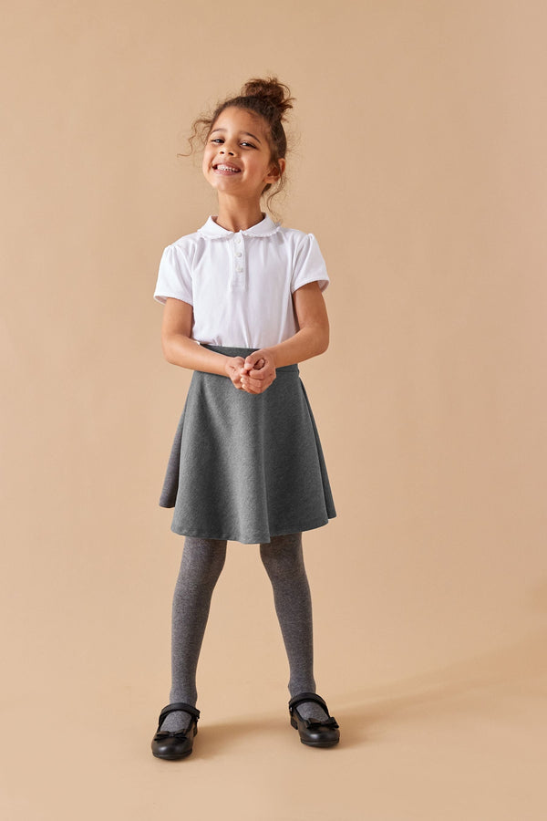 Grey 1 Regular Length Pull-On Jersey Stretch School Skater Skirt (3-17yrs)