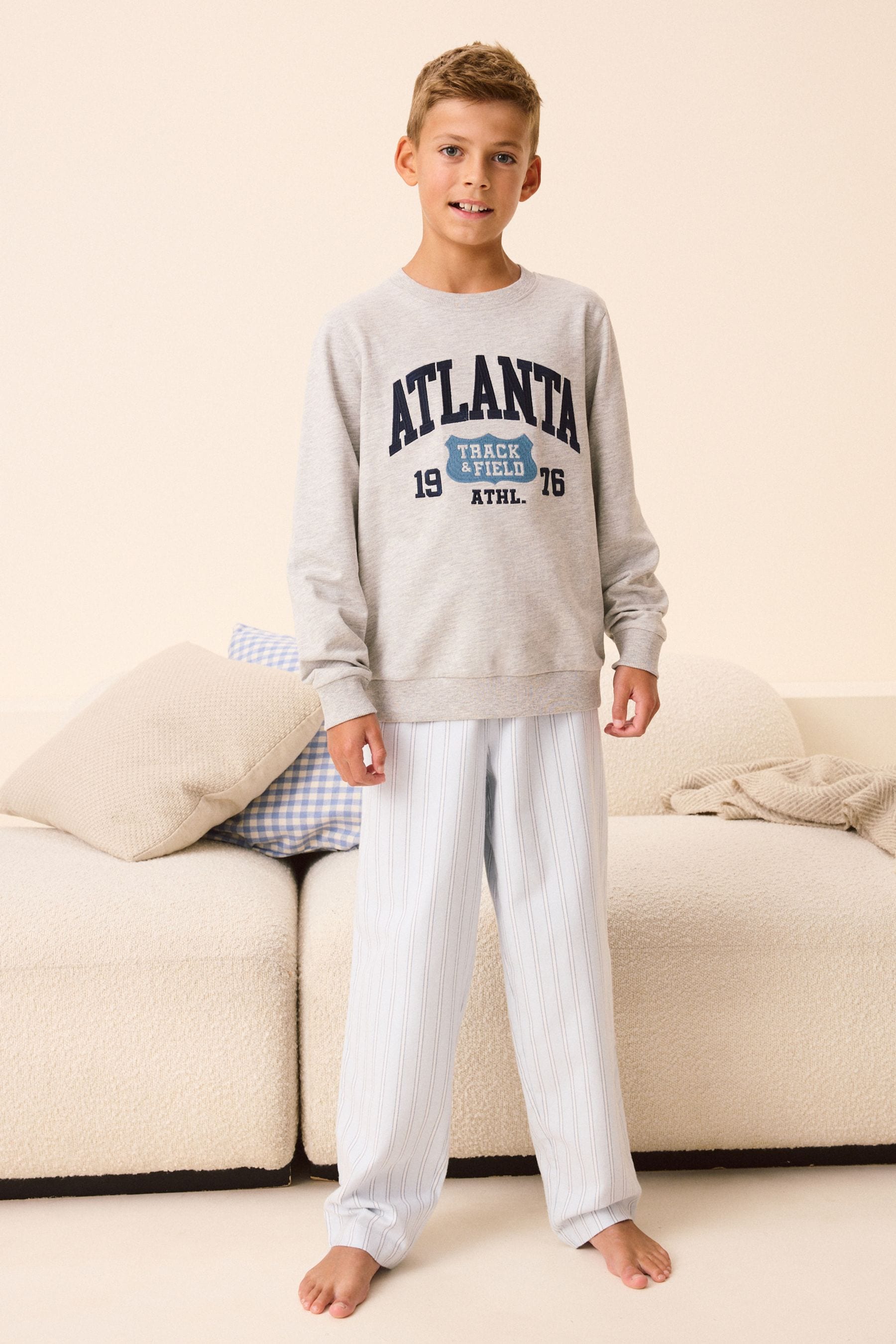 Blue Stripe Single Woven Pyjamas (3-16yrs)