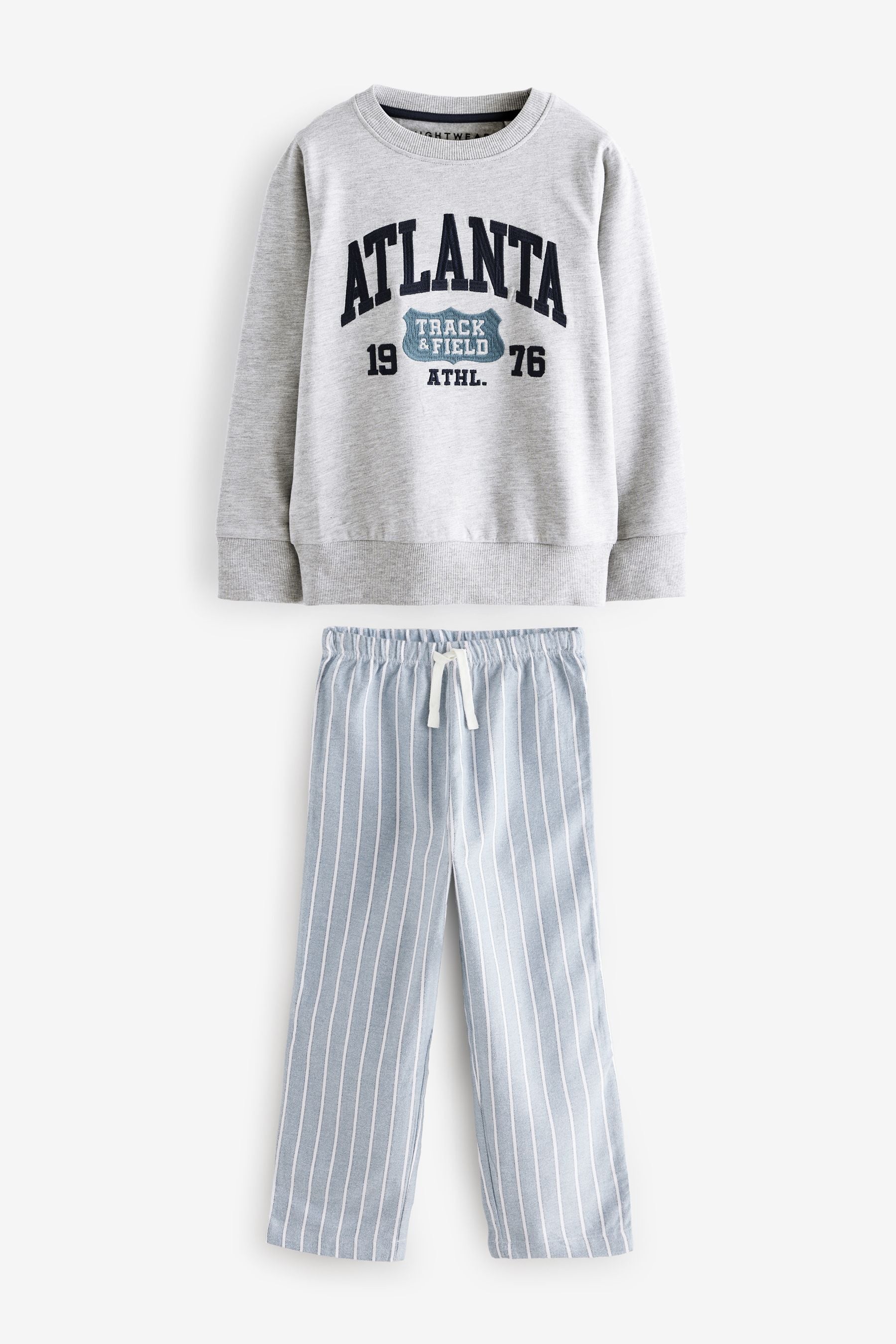 Blue Stripe Single Woven 100% Cotton Pyjamas (3-16yrs)