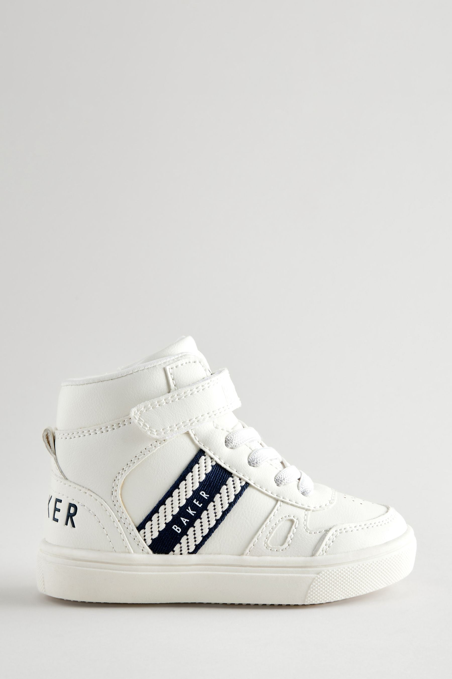 Baker by Ted Baker Boys Branded Tape Hi-Top White Trainers