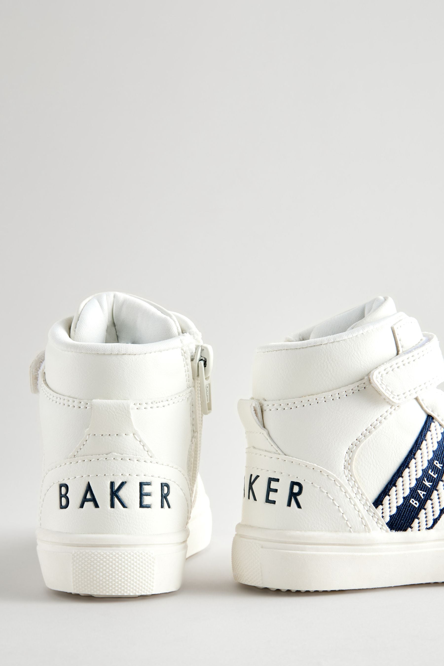 Baker by Ted Baker Boys Branded Tape Hi-Top White Trainers