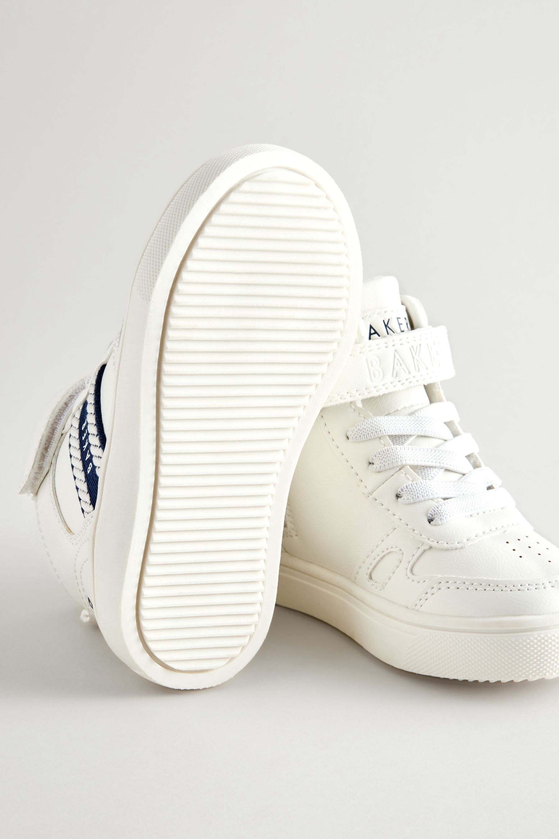 Baker by Ted Baker Boys Branded Tape Hi-Top White Trainers