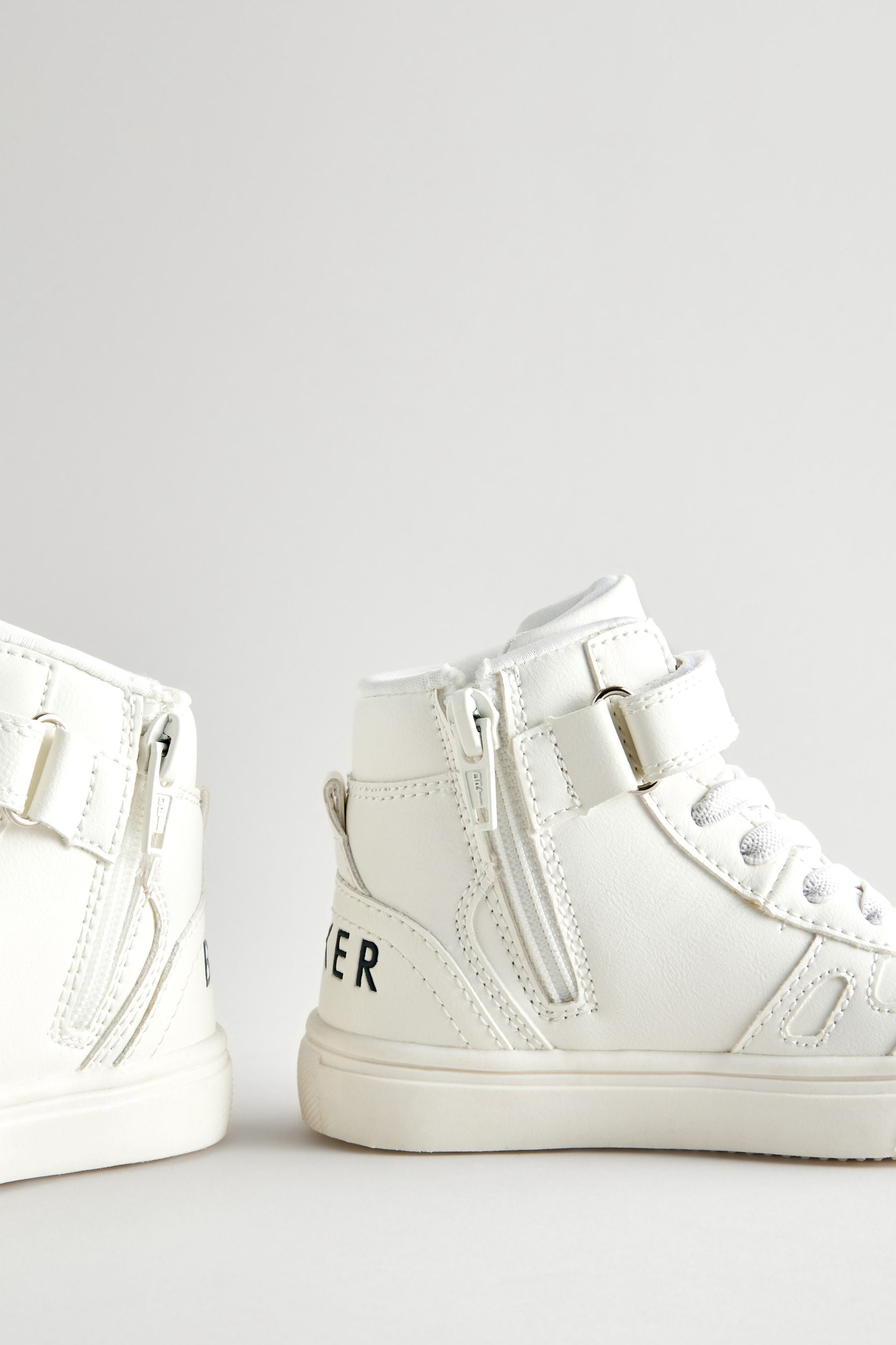 Baker by Ted Baker Boys Branded Tape Hi-Top White Trainers