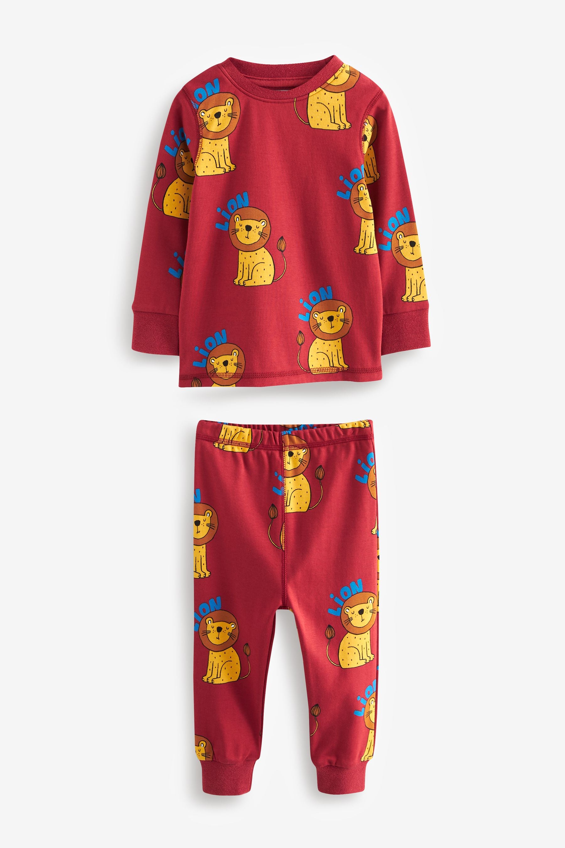 Red/Blue/Neutral Animal 3 Pack Snuggle Pyjamas (9mths-10yrs)