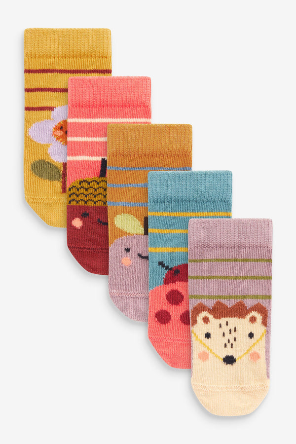 Bright Character Baby Socks 5 Pack (0mths-2yrs)