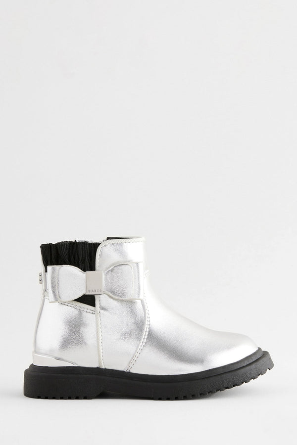 Silver Baker by Ted Baker Girls Chelsea Boots with Bow