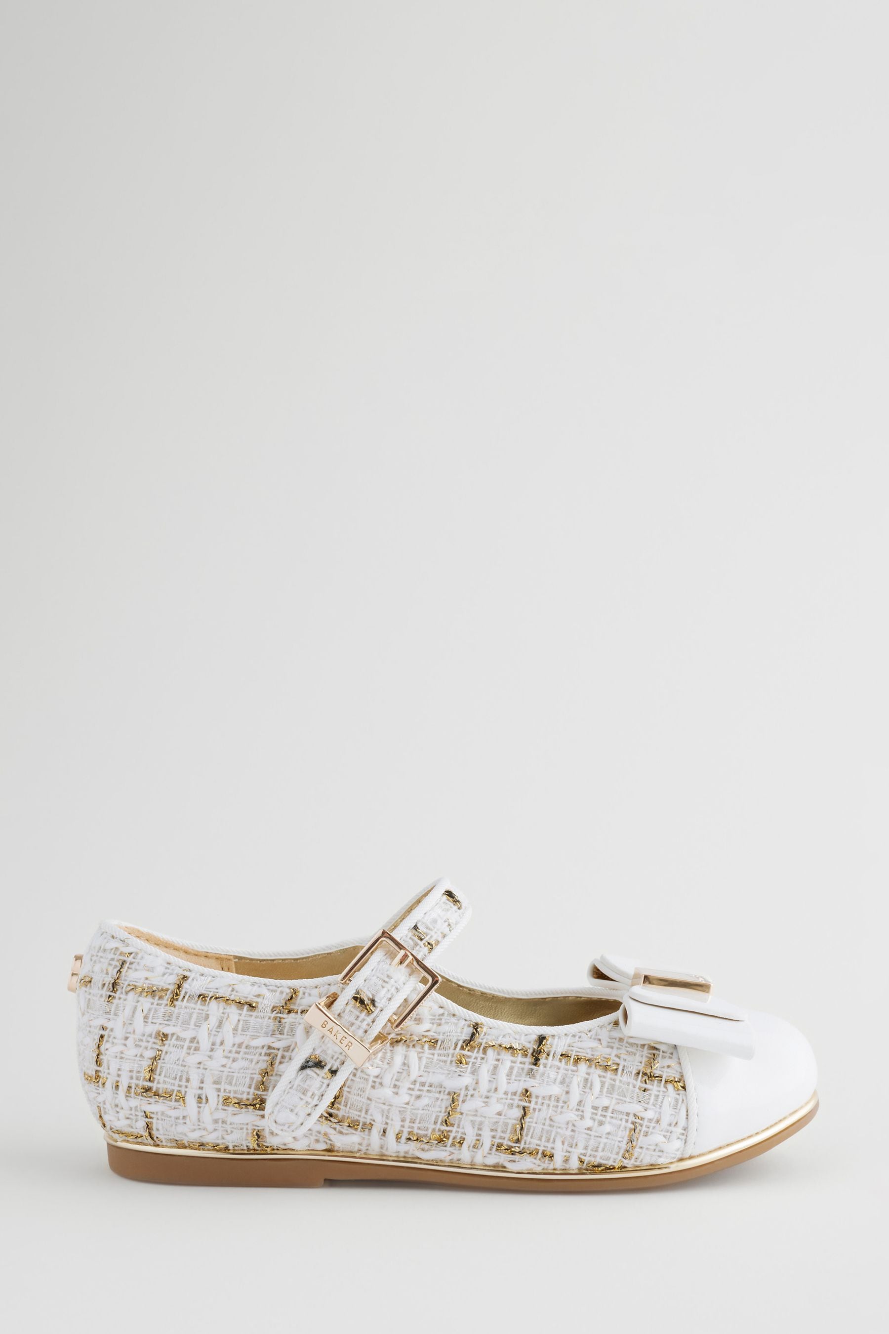 Baker by Ted Baker Girls Mary Jane Bow Occasion White Shoes