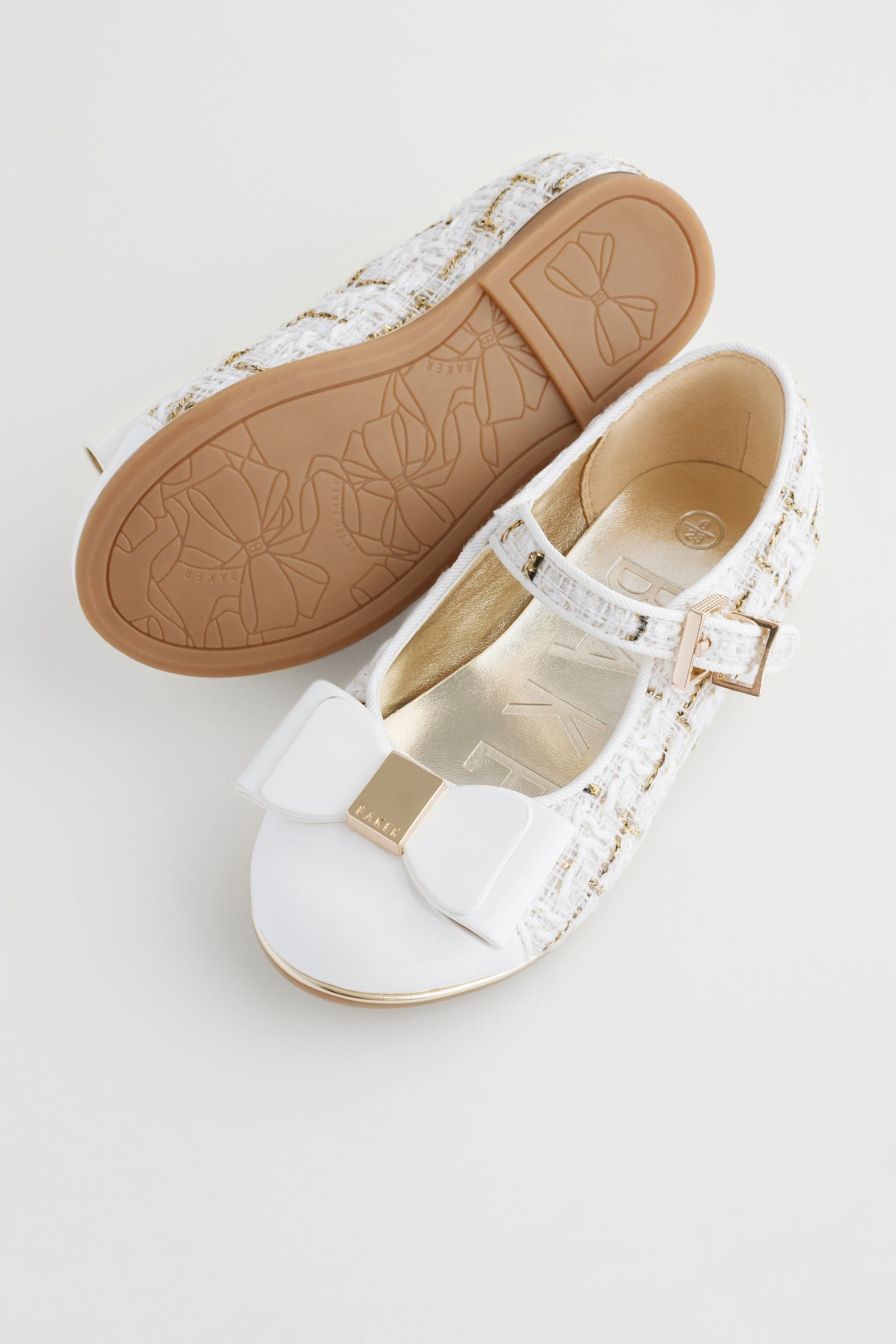 Baker by Ted Baker Girls Mary Jane Bow Occasion White Shoes