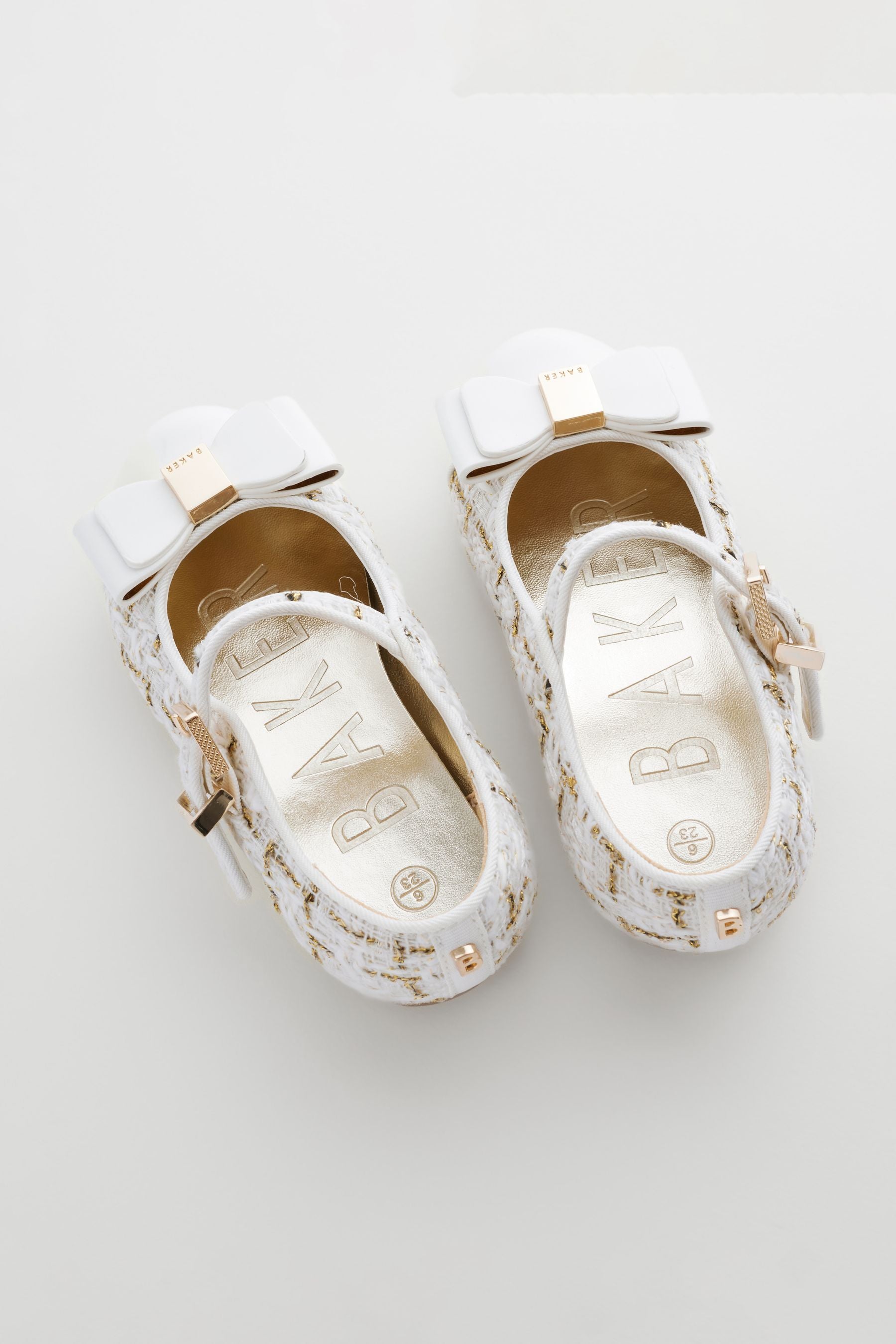 Baker by Ted Baker Girls Mary Jane Bow Occasion White Shoes