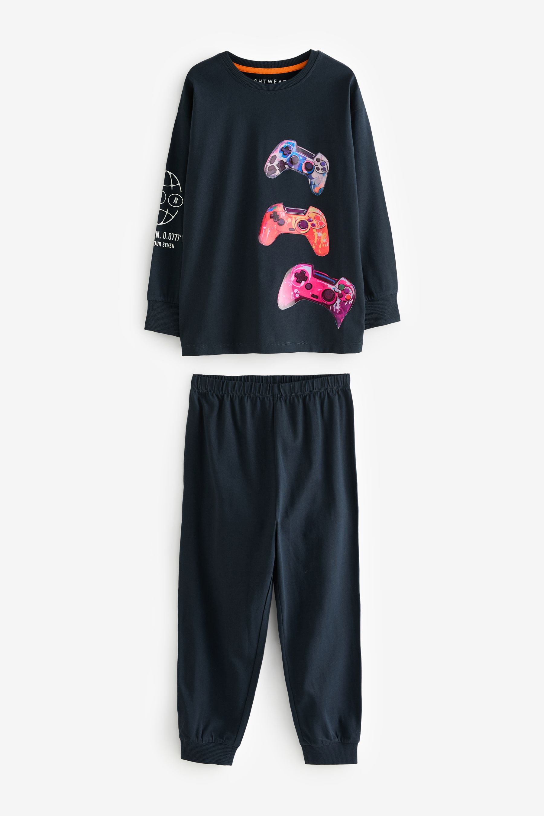 Black/Pink Game Controller 100% Cotton Long Sleeve Pyjamas 2 Pack (3-16yrs)