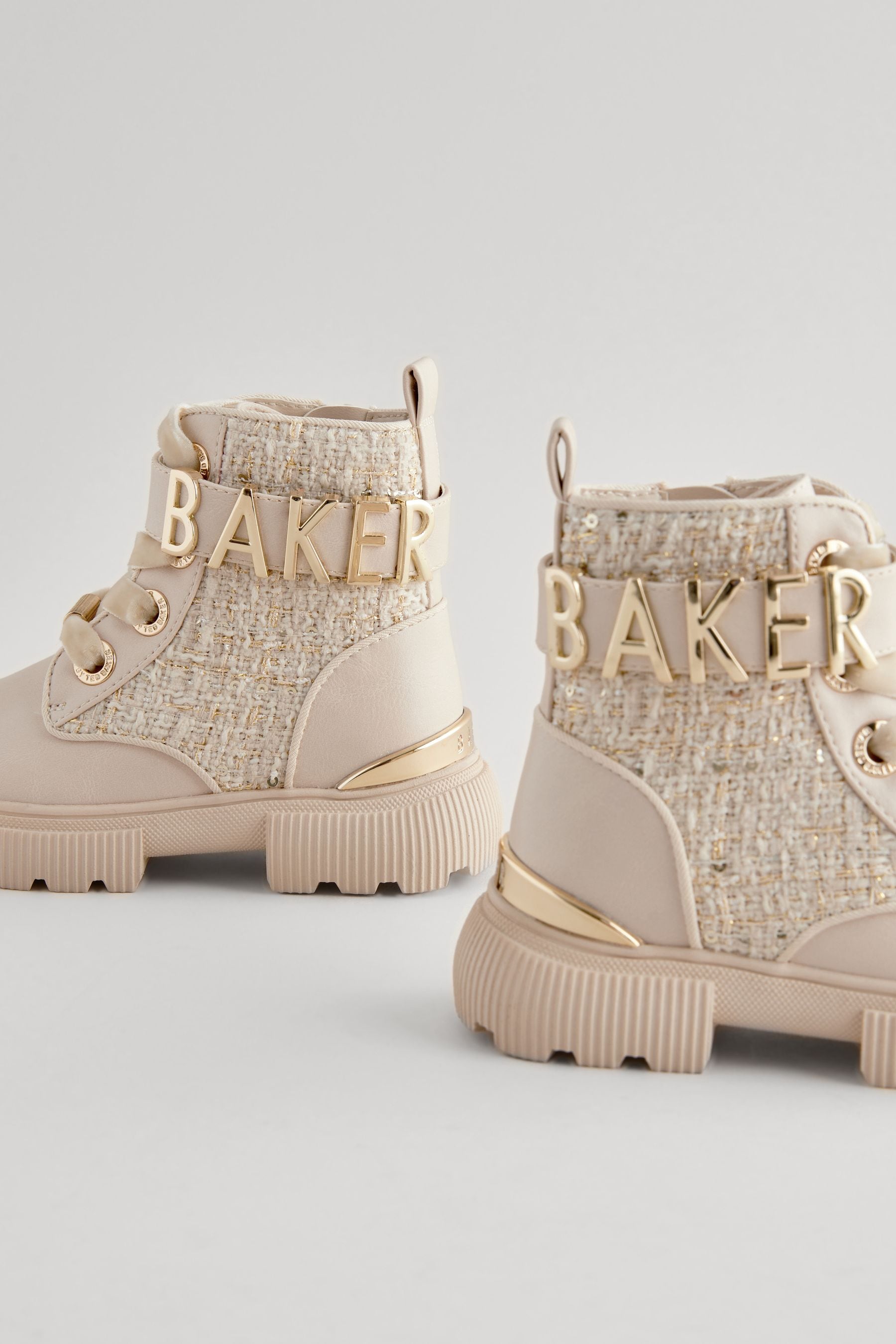 Baker by Ted Baker Bone Bouclé Lace-Up Boots